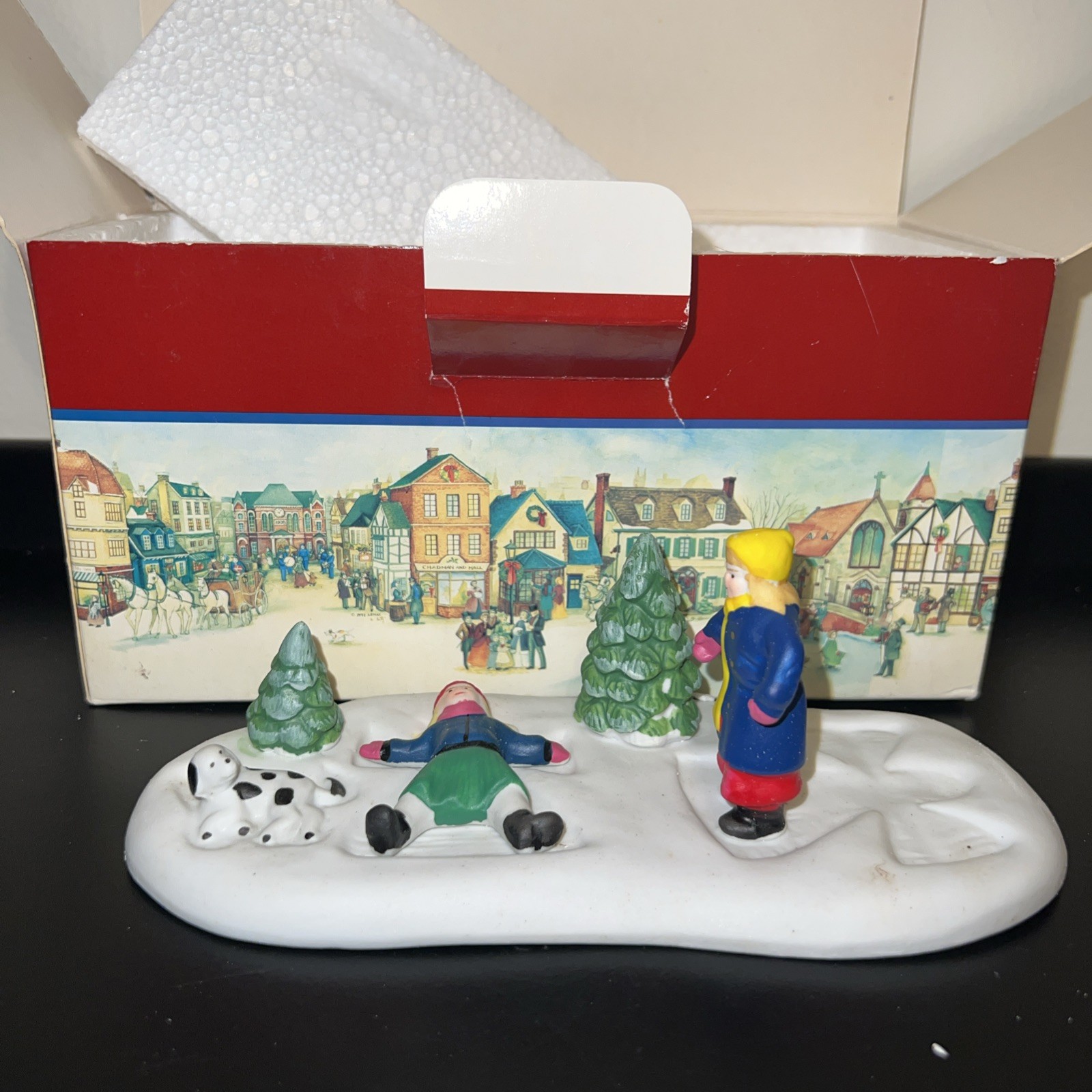 Lemax Village Collection Porcelain Snow Angels Dog Trees Holiday Christmas Decor