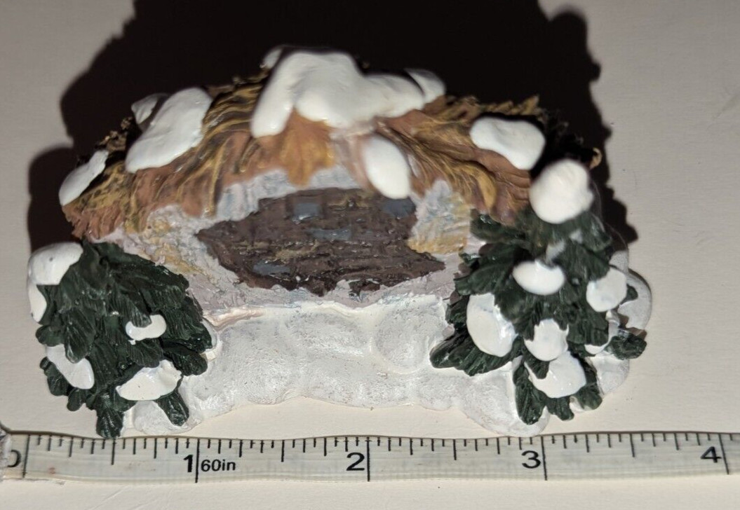 Christmas Village Nativity Scene Mary Joseph Baby Jesus Sheep In Manger Figurine