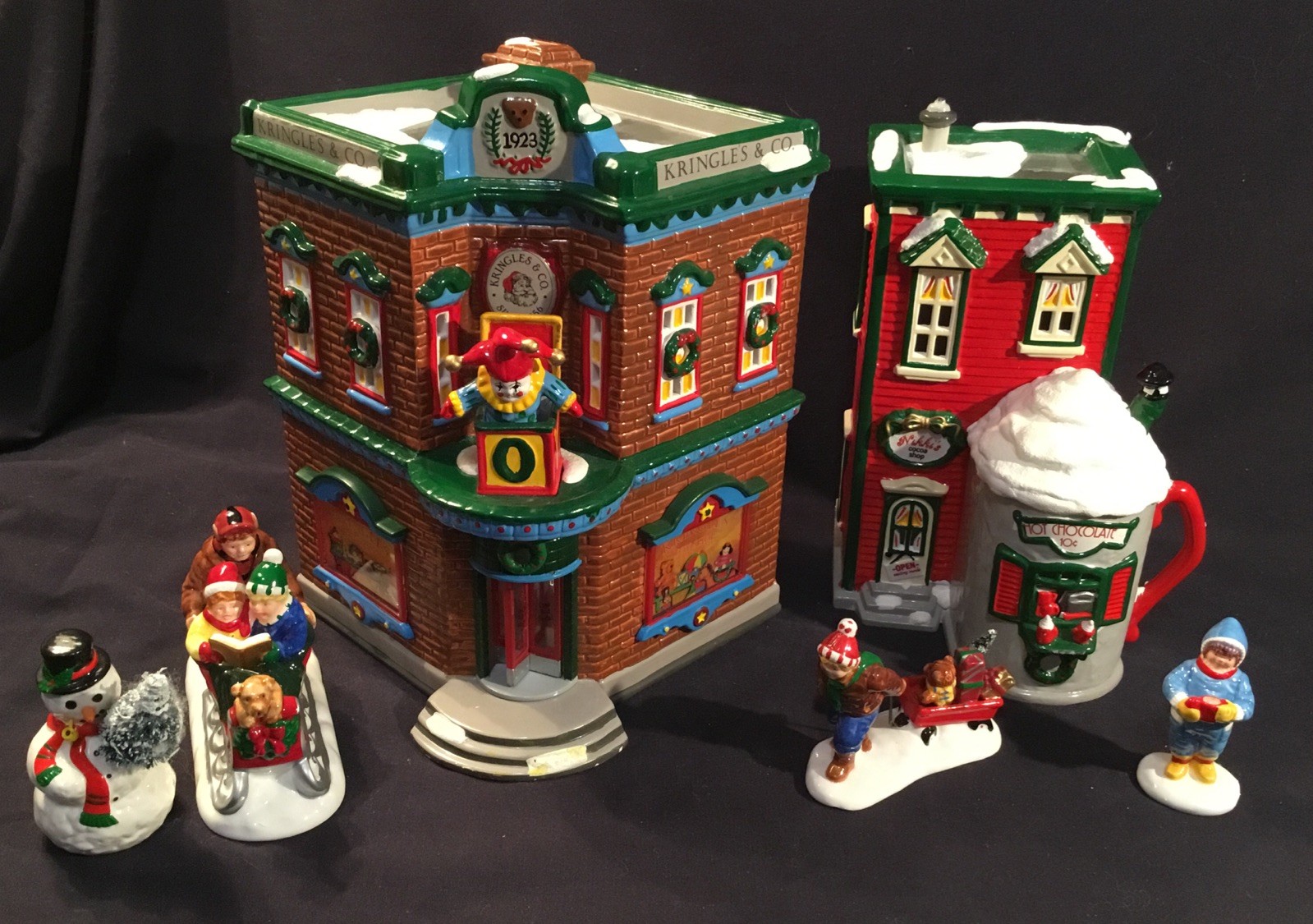 Dept 56 Snow Village Saturday Morning Downtown 1997 Set of 6 5490!