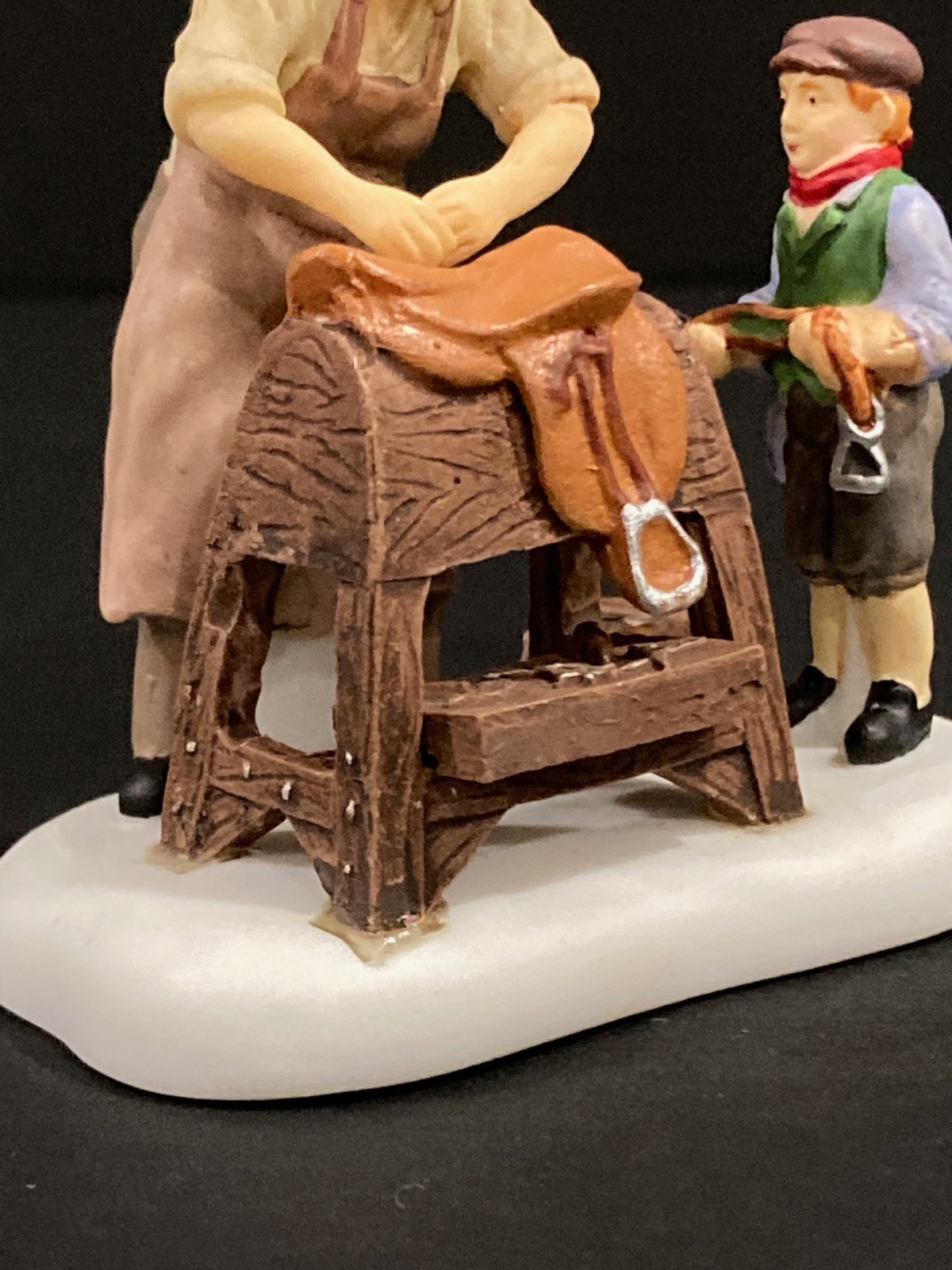 Dept 56 Dickens Village Master & Apprentice Saddle Making Retired #799949