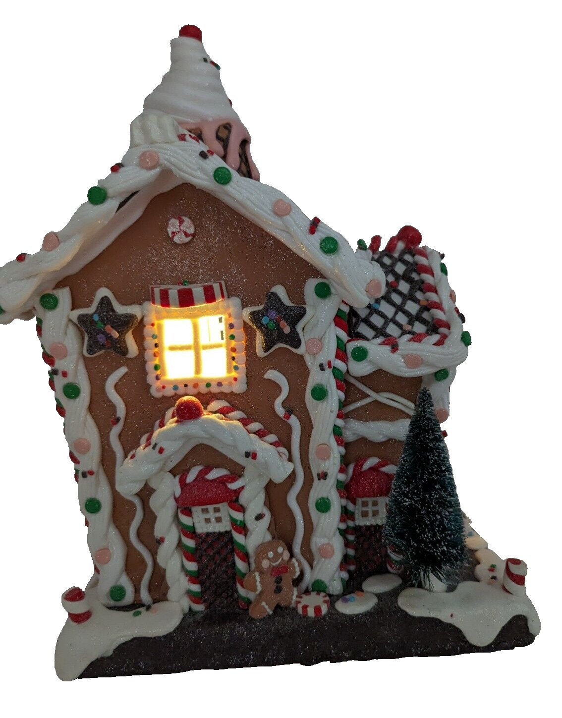 Kurt Adler 14″ Battery-Operated Light-Up Gingerbread House Table Piece