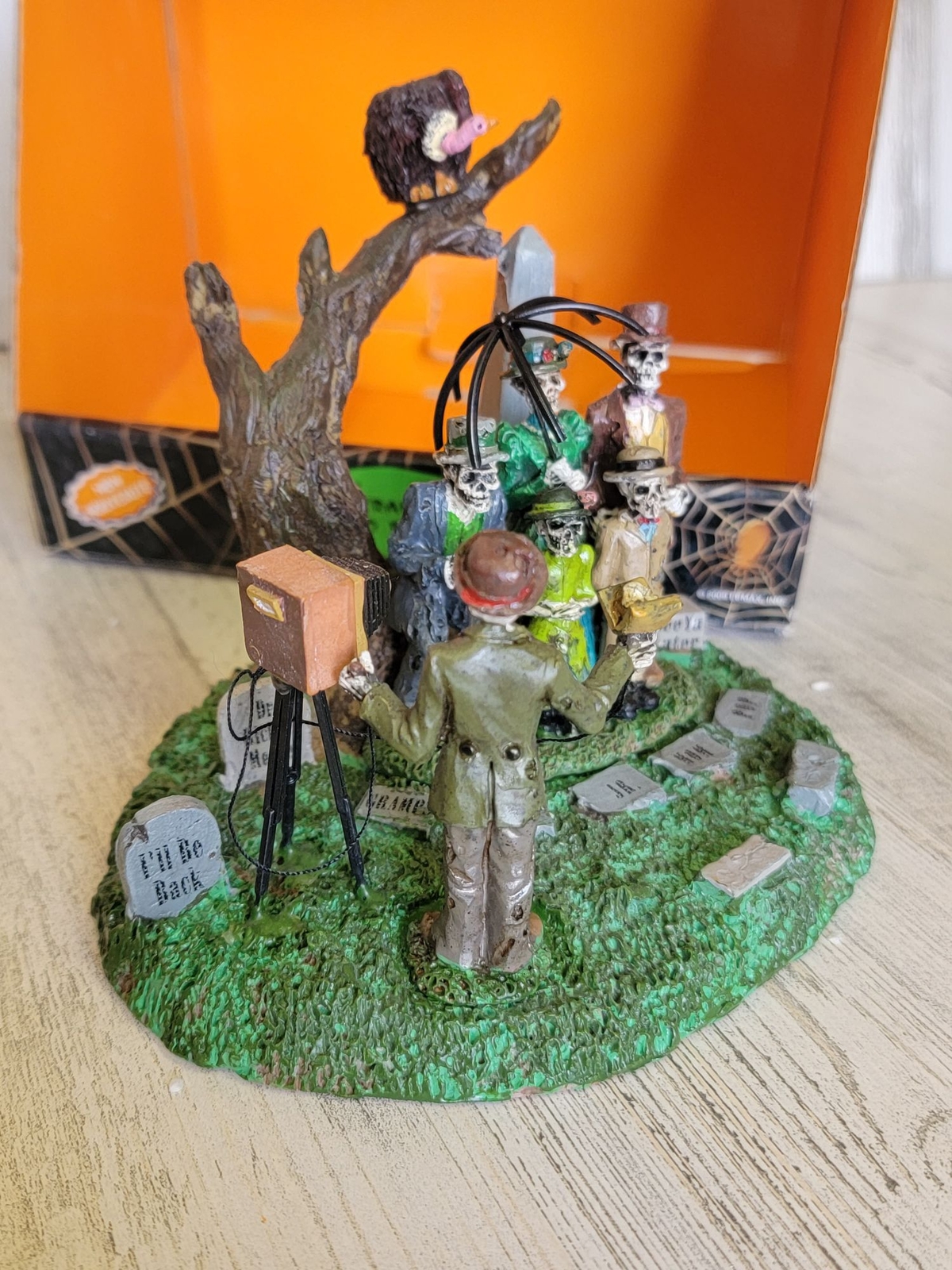 Spooky town Lemax funeral photo 2009 Halloween village accessory