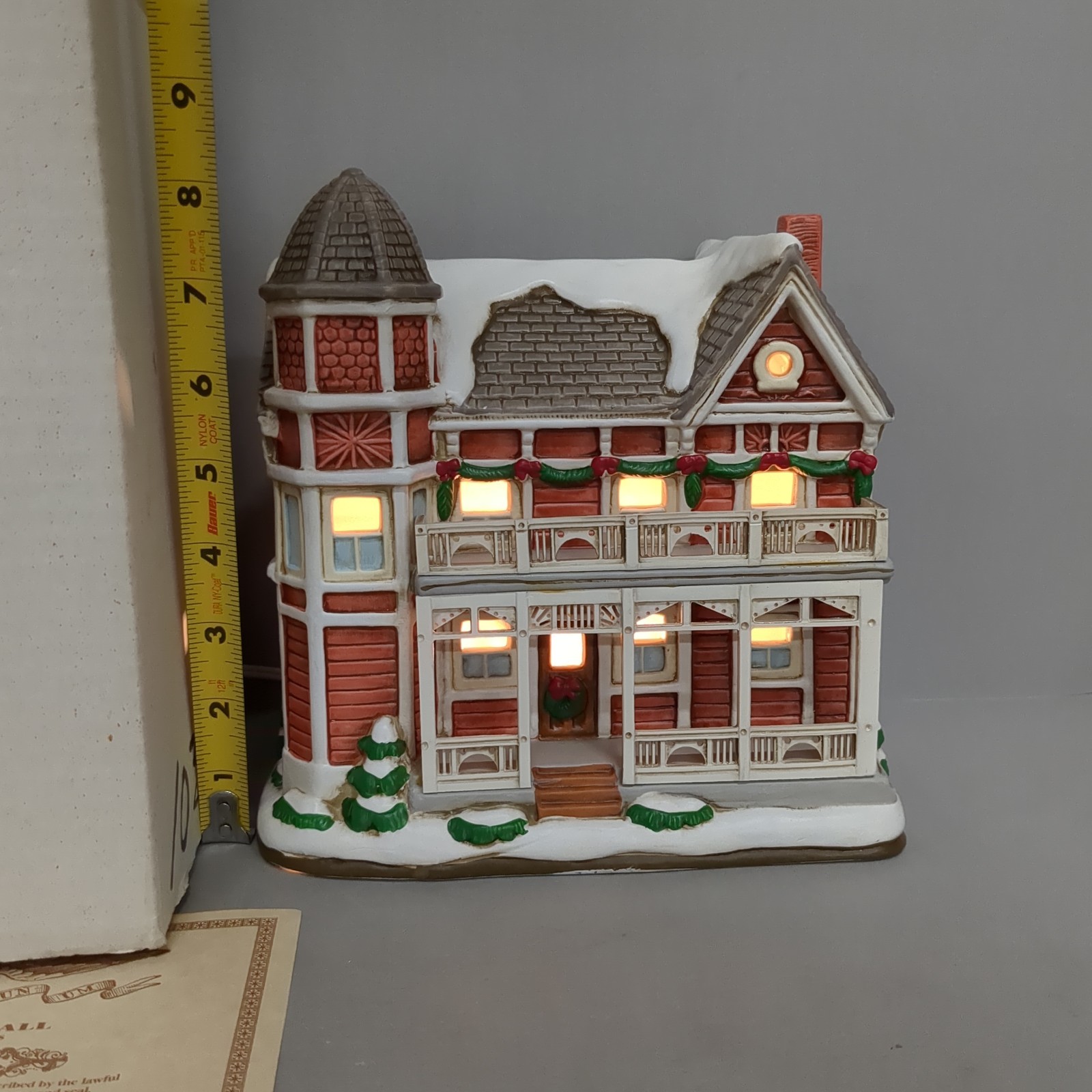 Lefton Colonial Village Lattimore House Includes box Light Vintage Christmas