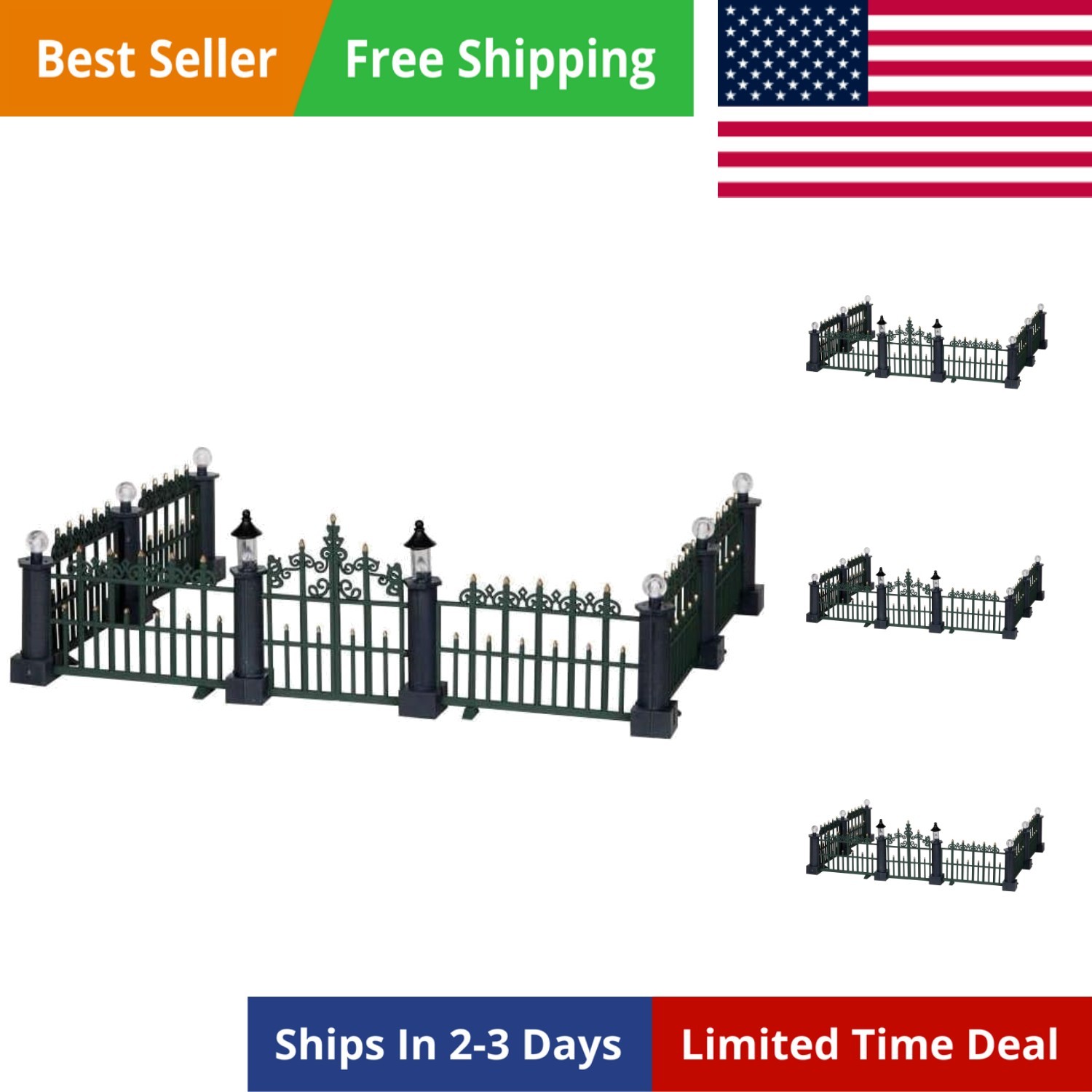 Village Collection Classic Victorian Fence Set of 7 24534