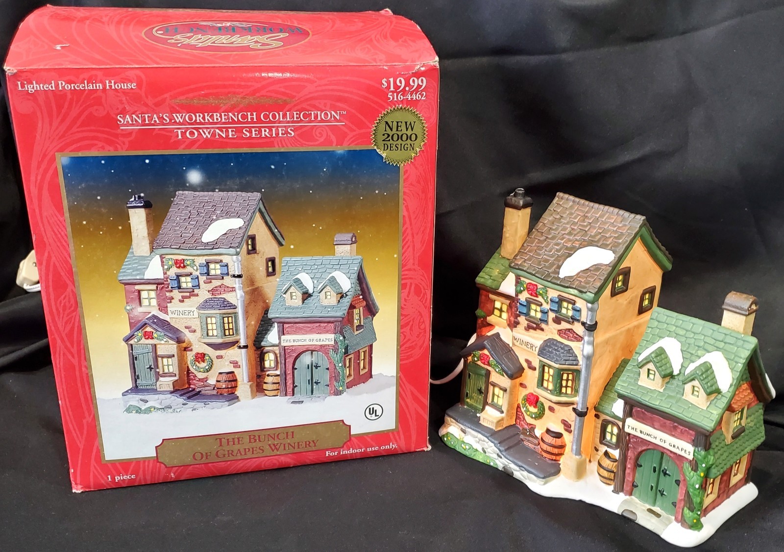 Santas Workbench THE BUNCH OF GRAPES WINERY Christmas Village building wine shop