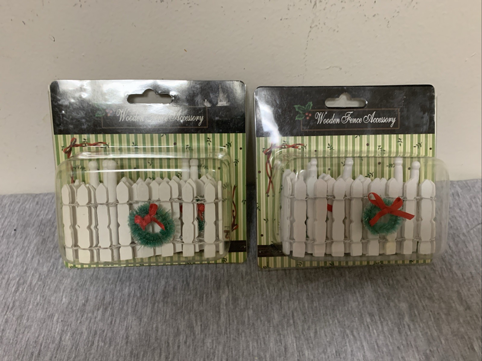 Christmas Village Wooden Fence Accessory Lot of 2 NIP