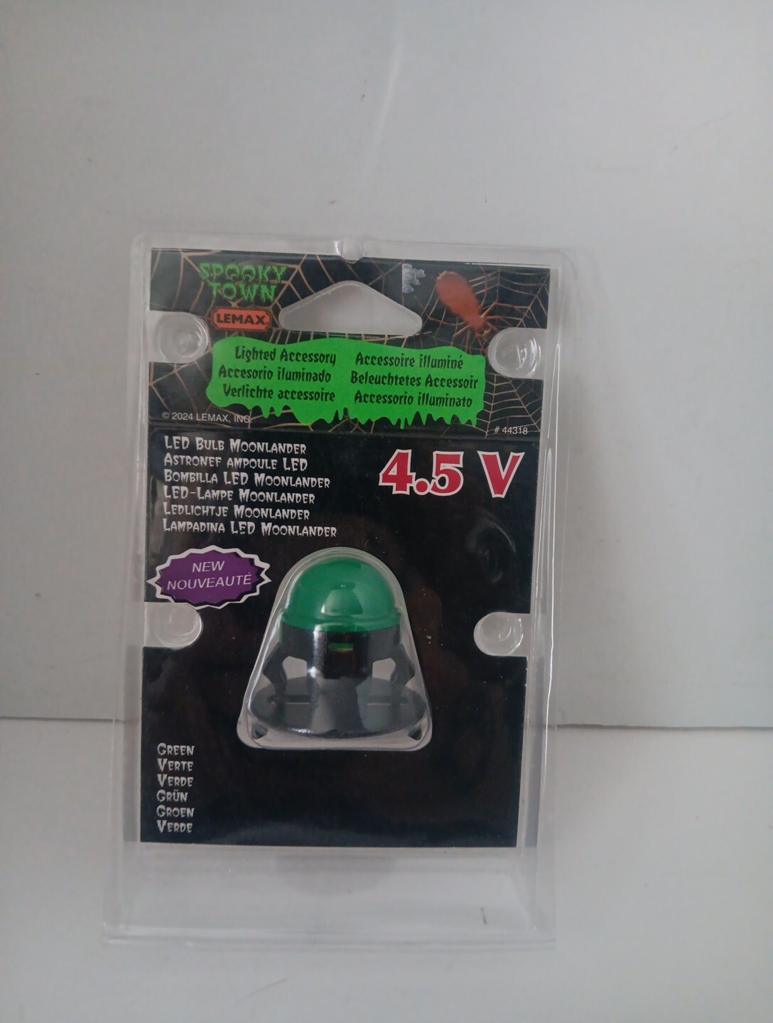 Lemax Spooky Town General Products Village Acces LED Bulb Moonlander Green 44318