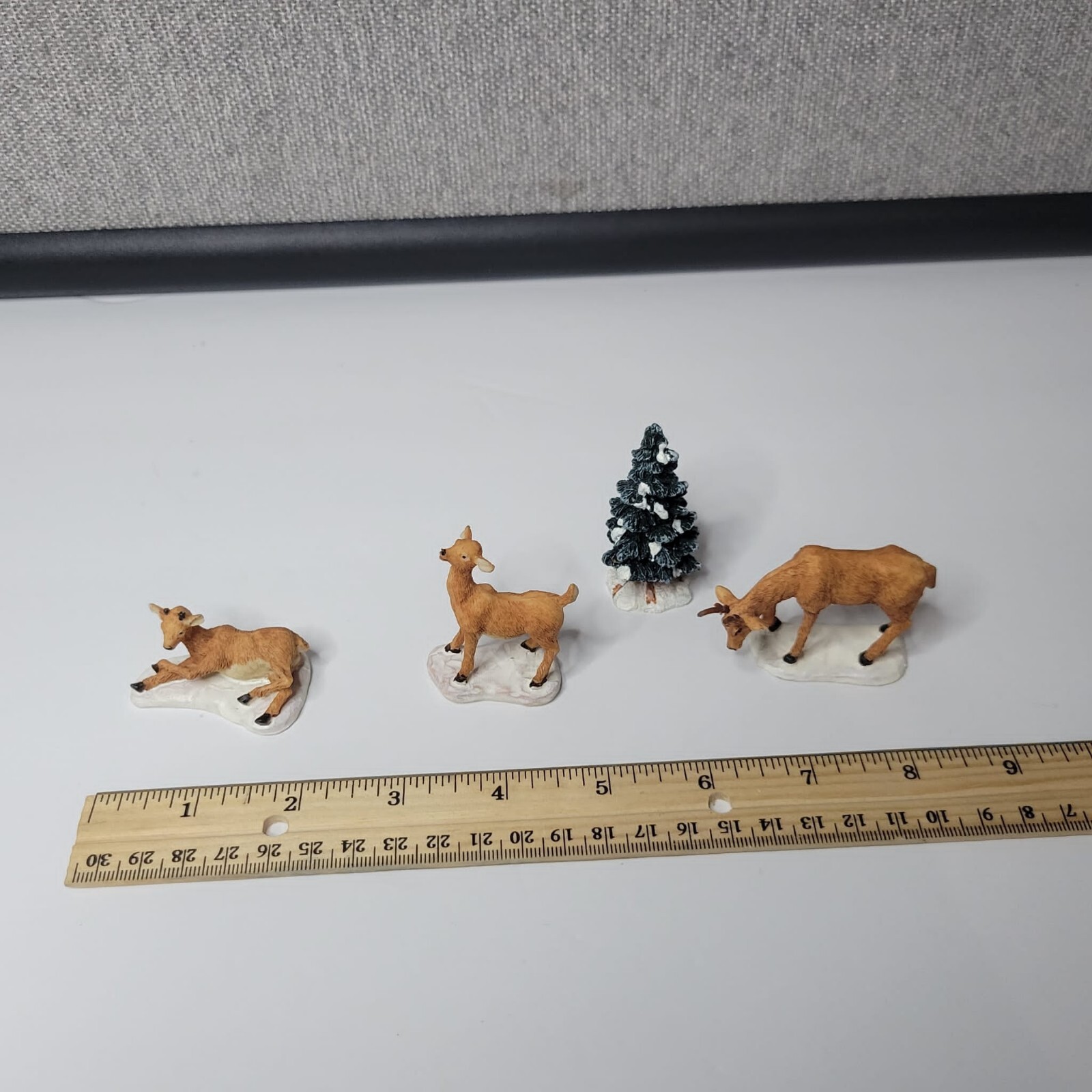 Enchanted Forest Dad and Fawns Poly-Resin Set Of 4 Figurine