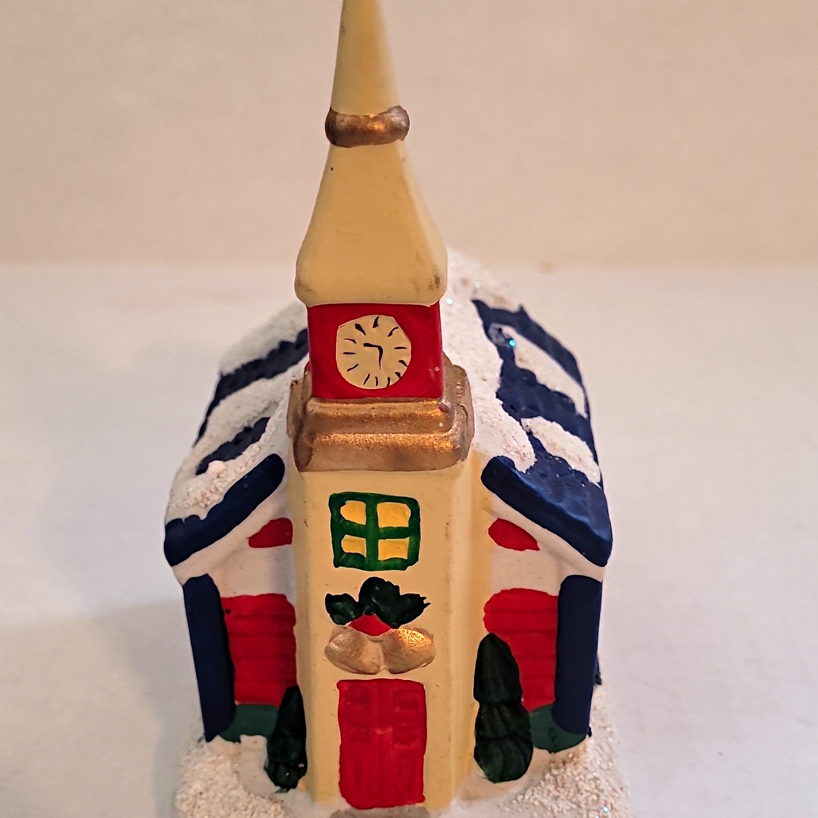 K’s Collection Christmas Village Church Building Glitter Ceramic 5in