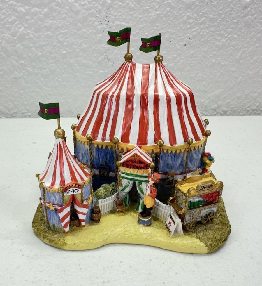 AMERICANA COLLECTION CIRCUS BIG TOP OF LIBERTY FALLS CERAMIC HOUSE WITH BOX 1998