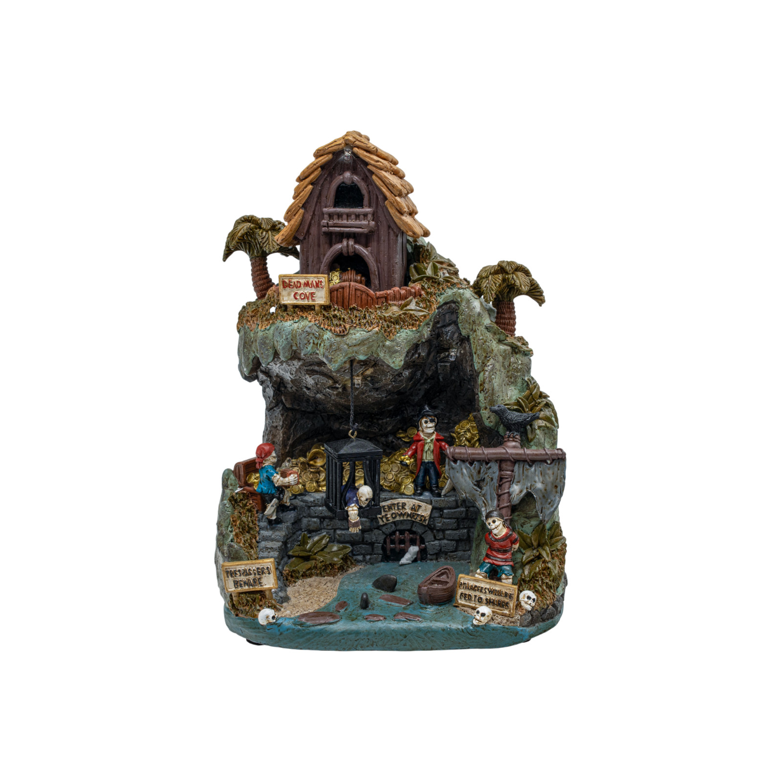 Jolly Roger’s Retreat Lighted Animated Halloween Village Piece