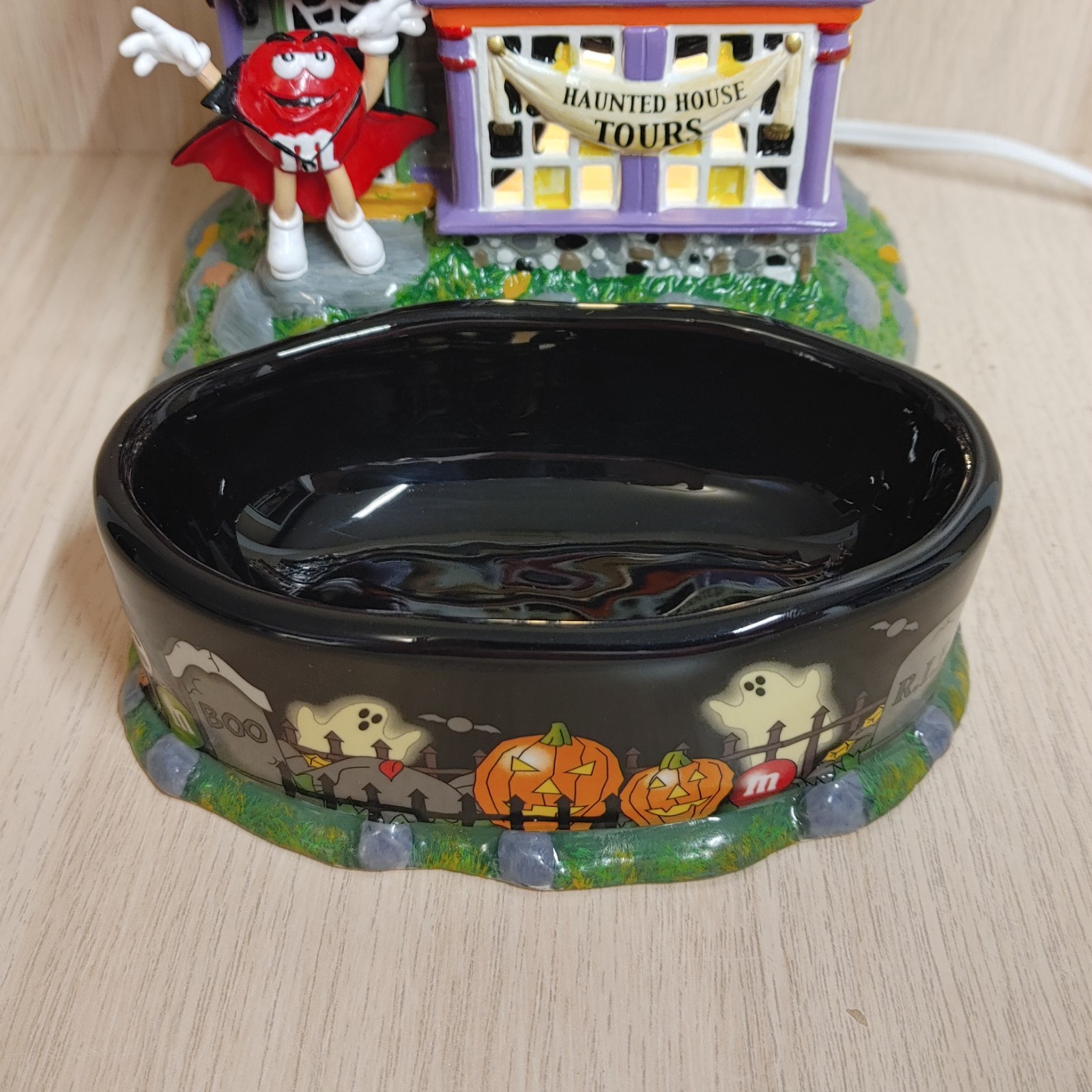 Dept 56 Haunted House Tours M&M With Candy Dish Lighted Halloween Working