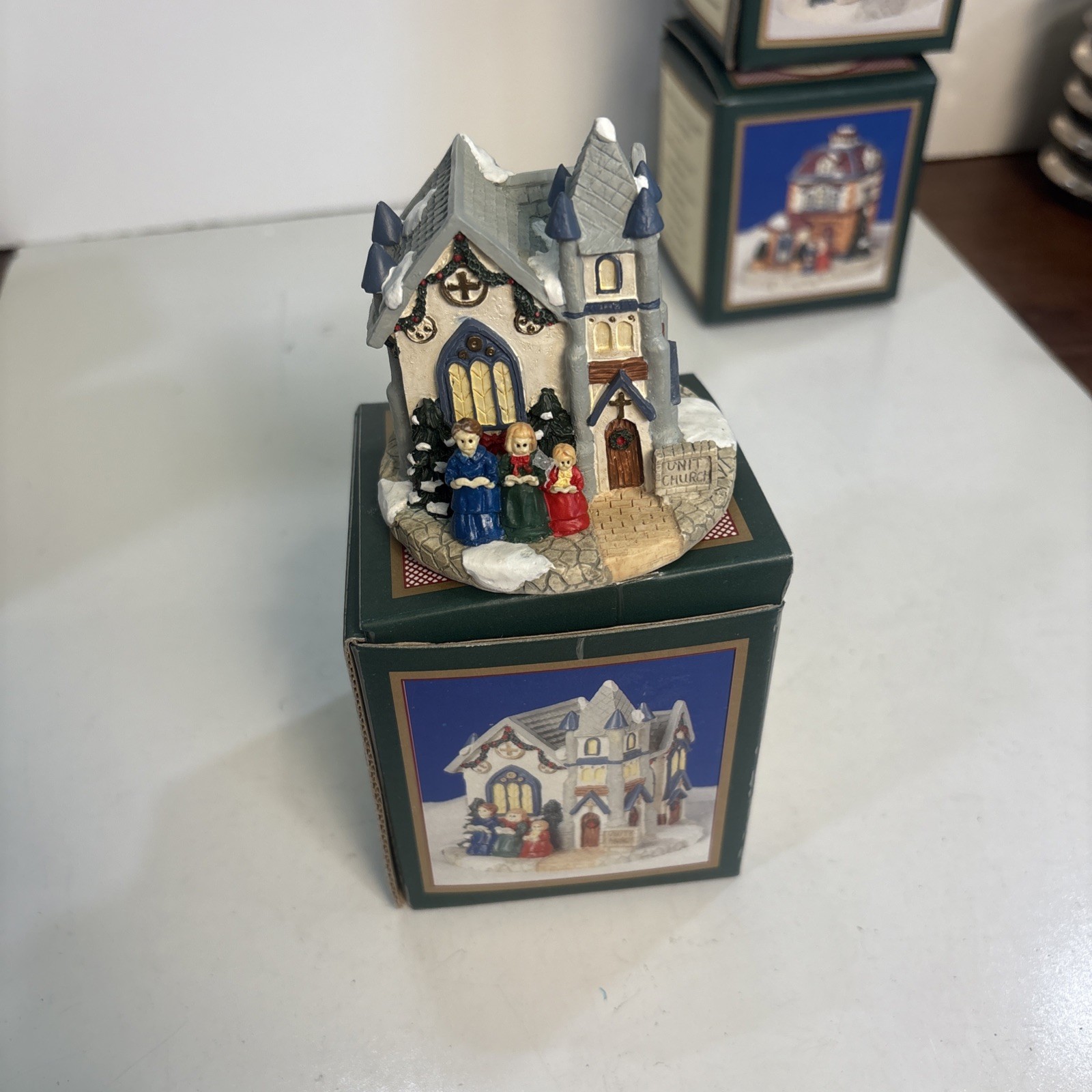 SET OF 12 Christmas Vintage Crystal Falls Village Buildings, 4pc 1992, 8pc 1994