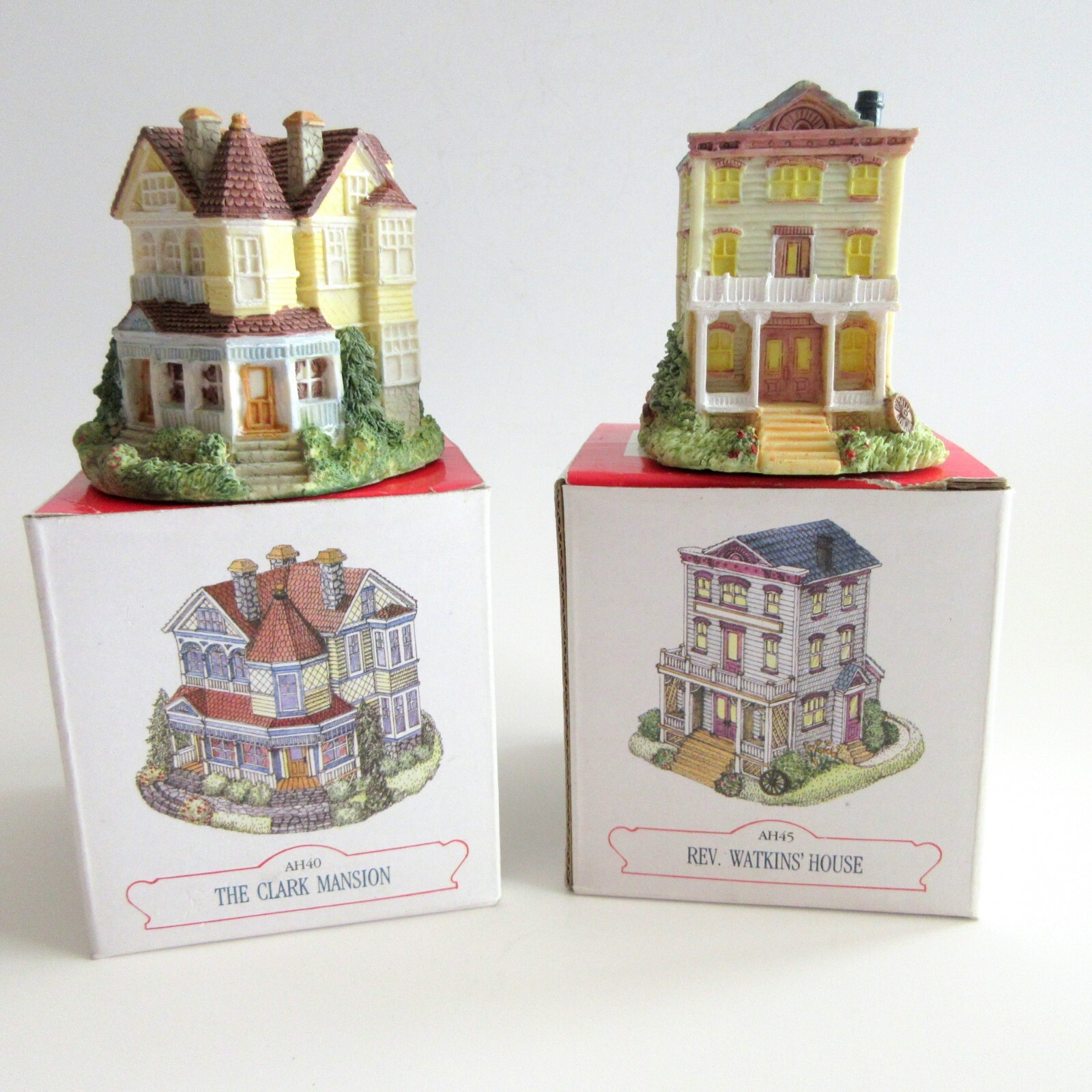 2 Liberty Falls Collection Ceramic Houses Clark Mansion and Rev. Watkins House