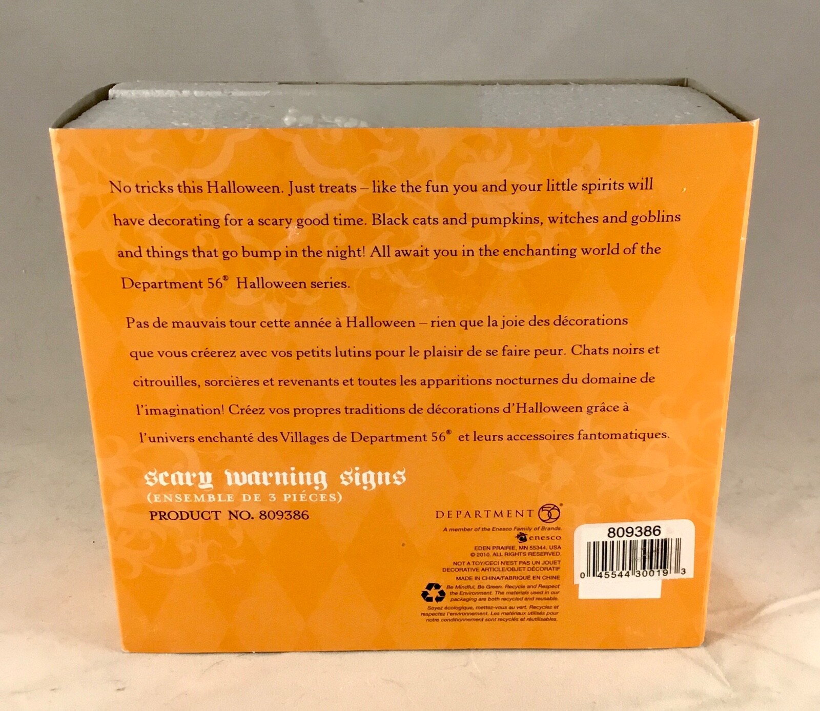 Dept 56 SCARY WARNING SIGNS Set of 3 Halloween Village 809386 DEPARTMENT D56 New