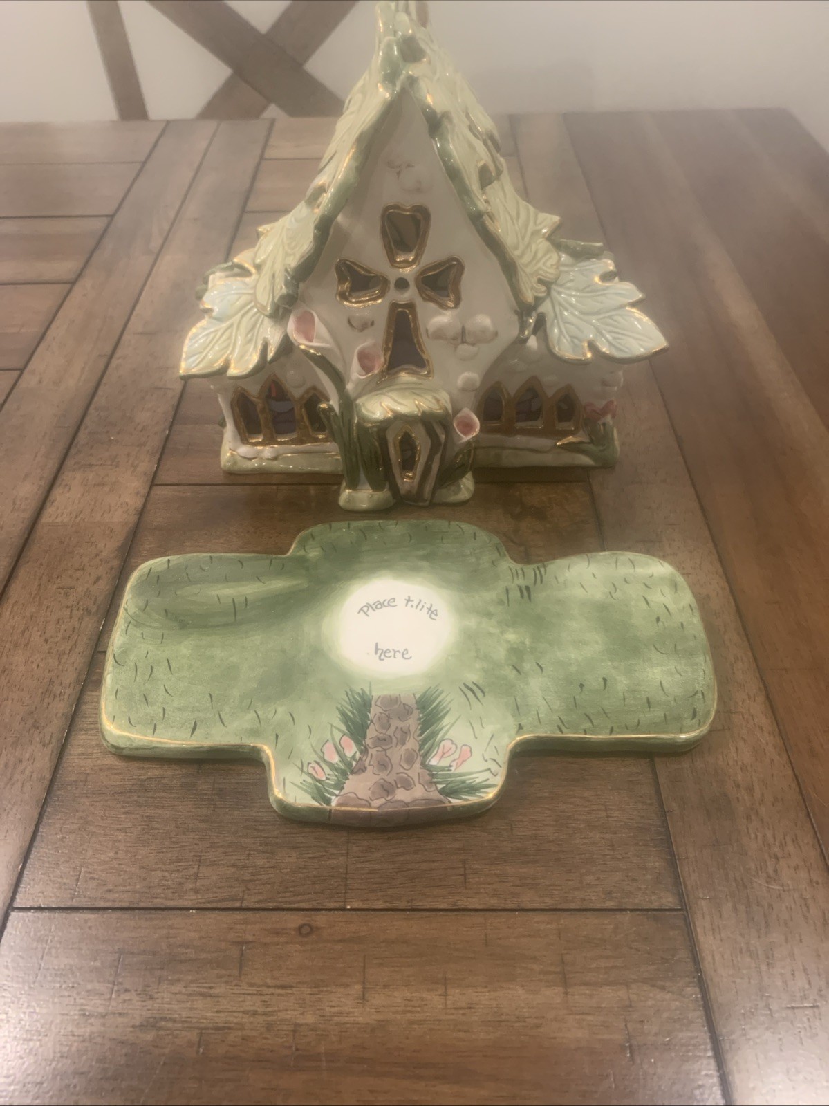 2002 Blue Sky Clay Works Easter Church With Candle Tray