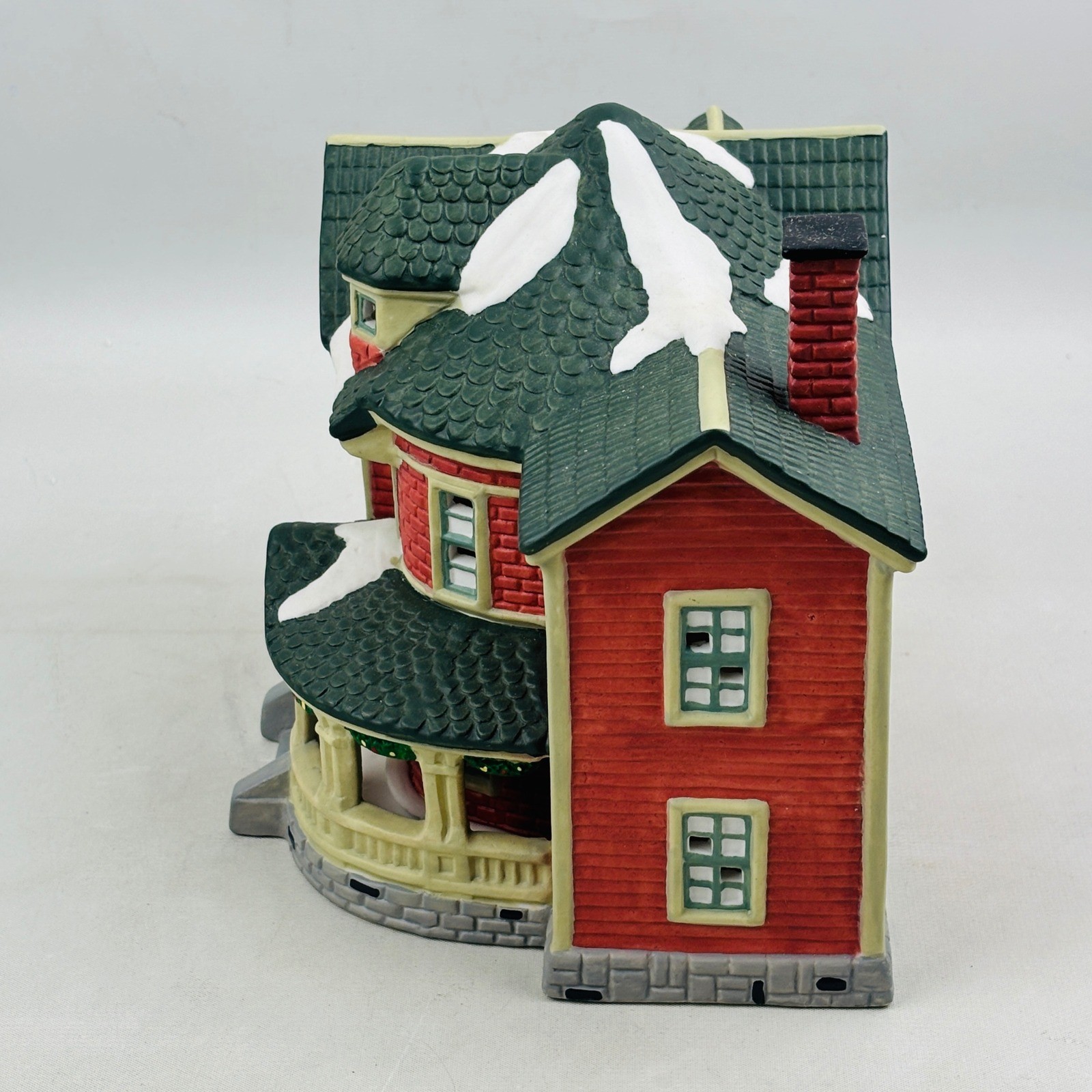 Copperfield Keepsake Porcelain Lighted House Christmas Village Victorian Red