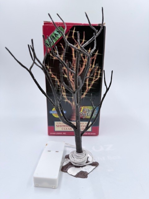 Lemax Village Collection Fiber Optic Shimmering Oak Tree 9″ Red/White