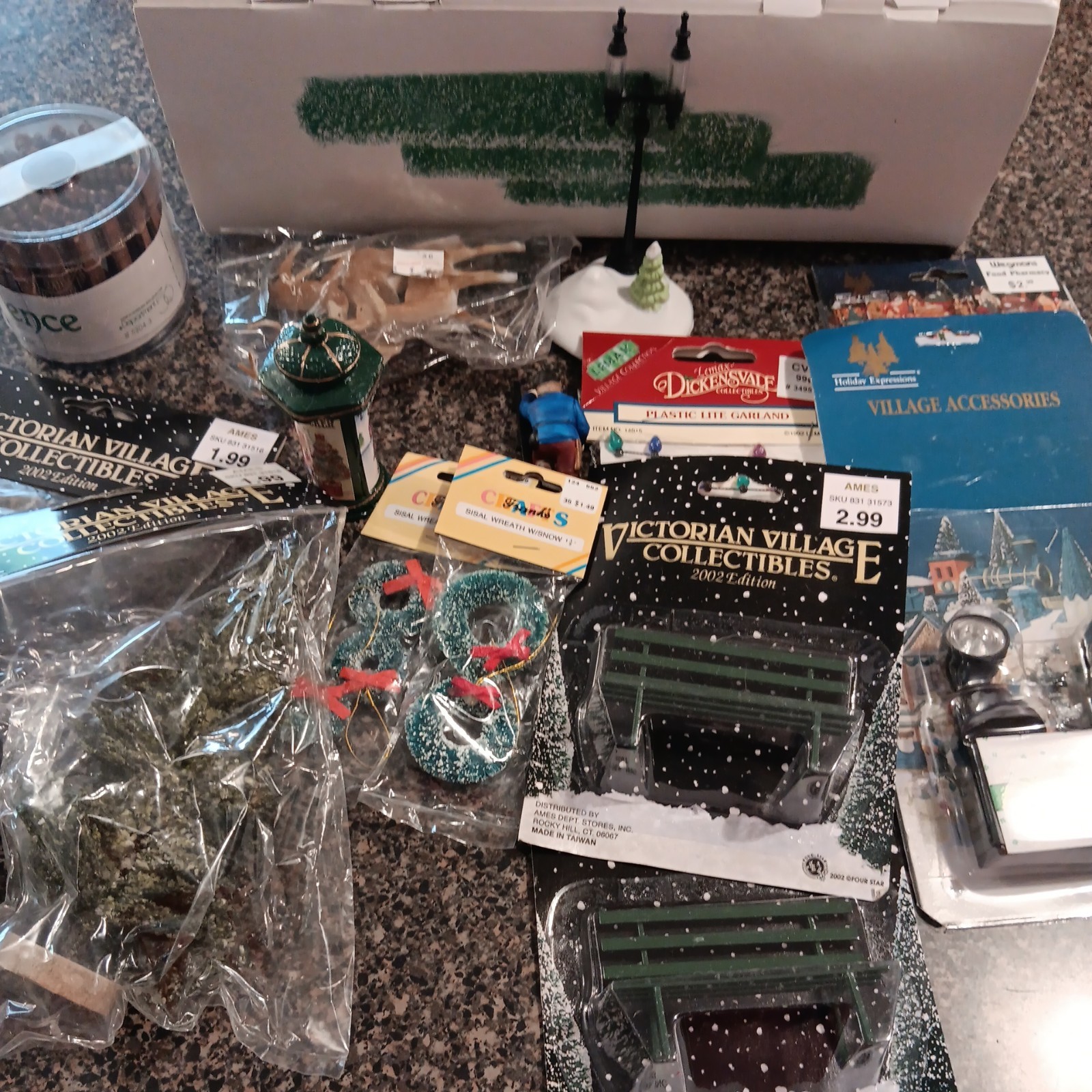 Mixed Lot 16 Christmas Village Accessories Christmas Collection (Most Unopened)