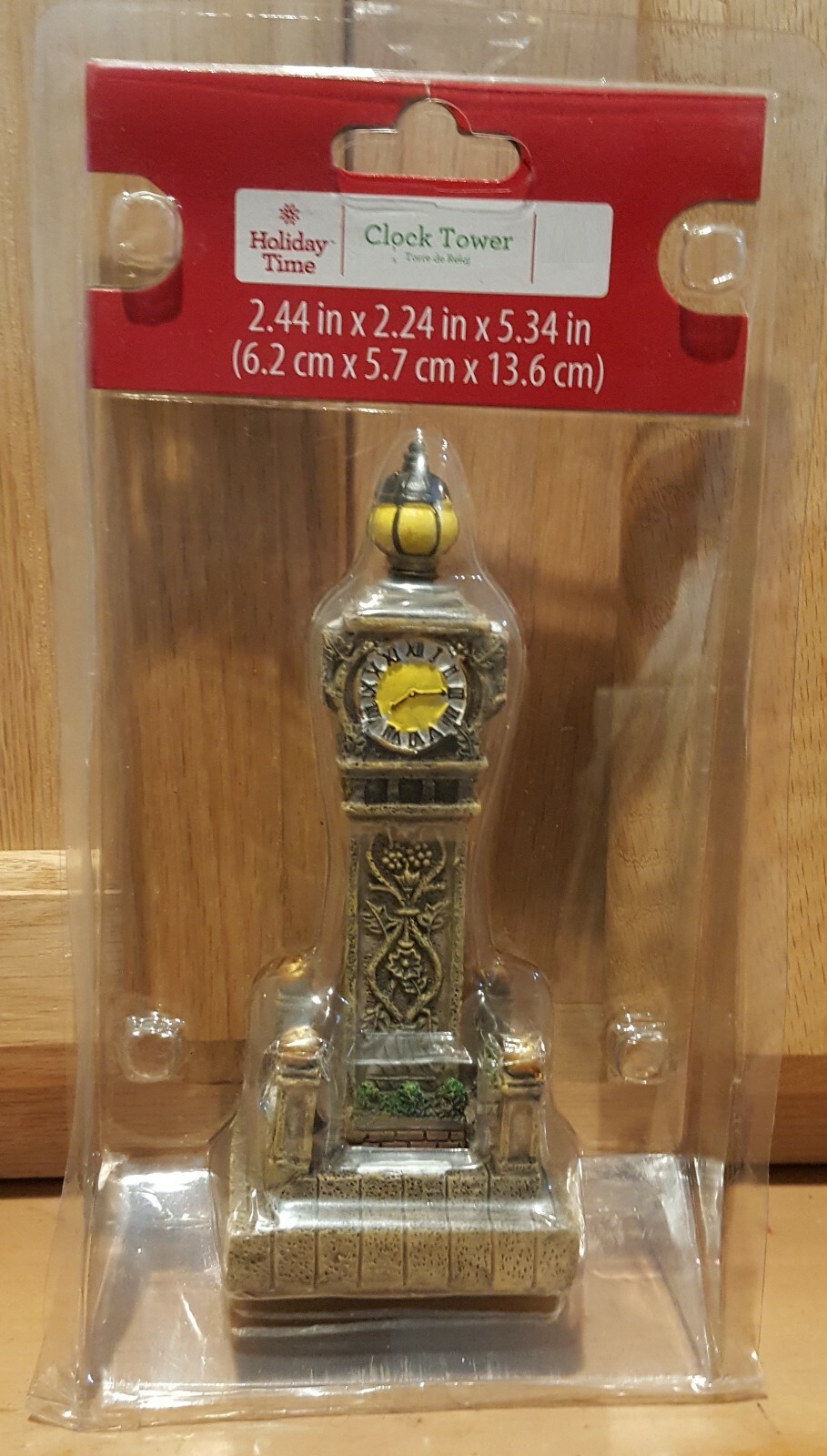 Holiday Time Christmas Village Rustic Beige Polyresin “Clock Tower”