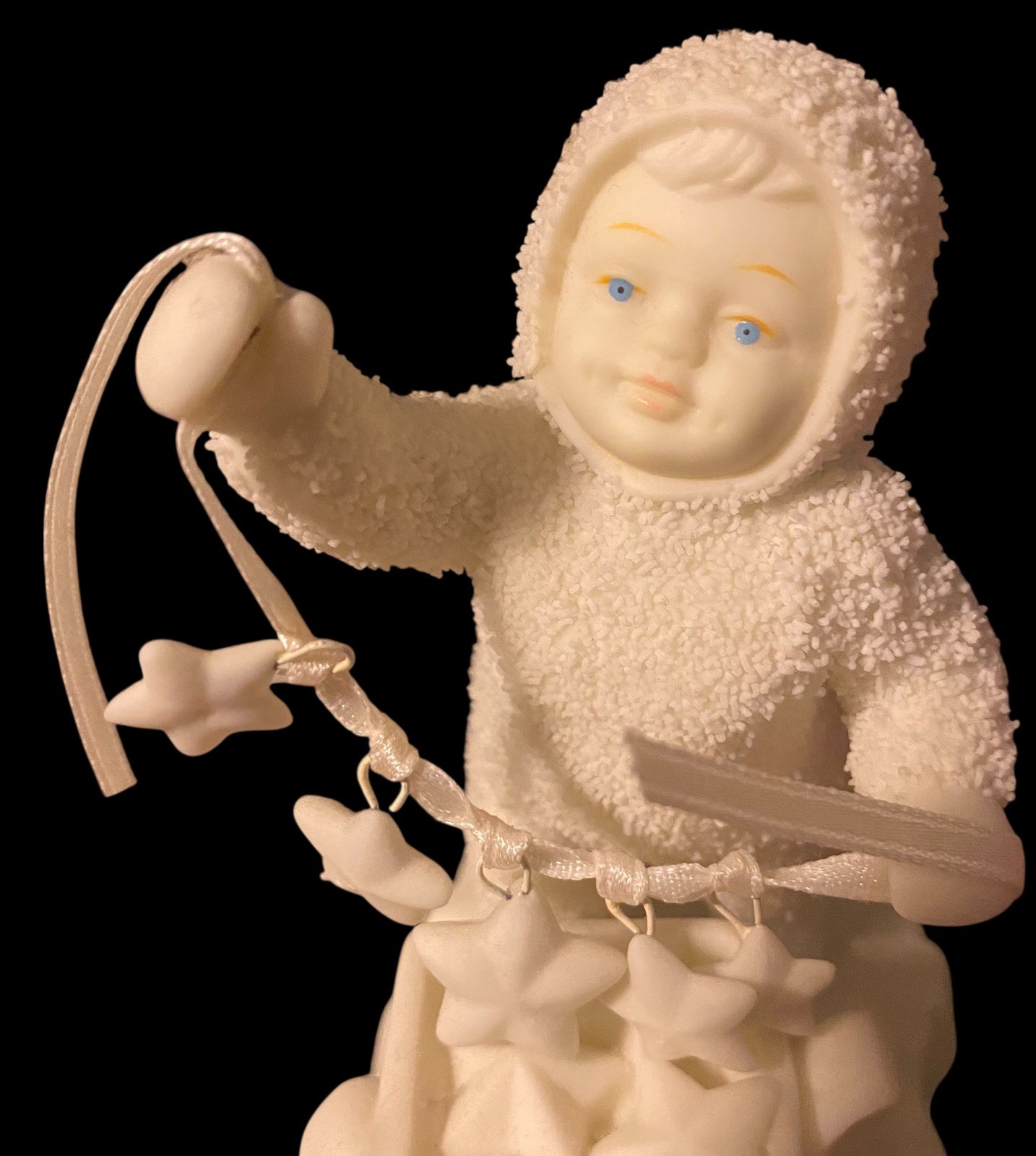 Dept 56 Snow Babies Stringing Fallen Stars Figurine Made In Taiwan In Box