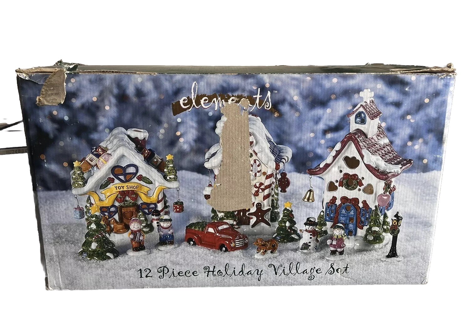 Vintage Elements Holiday Village 12 Piece Christmas Village Set With Box