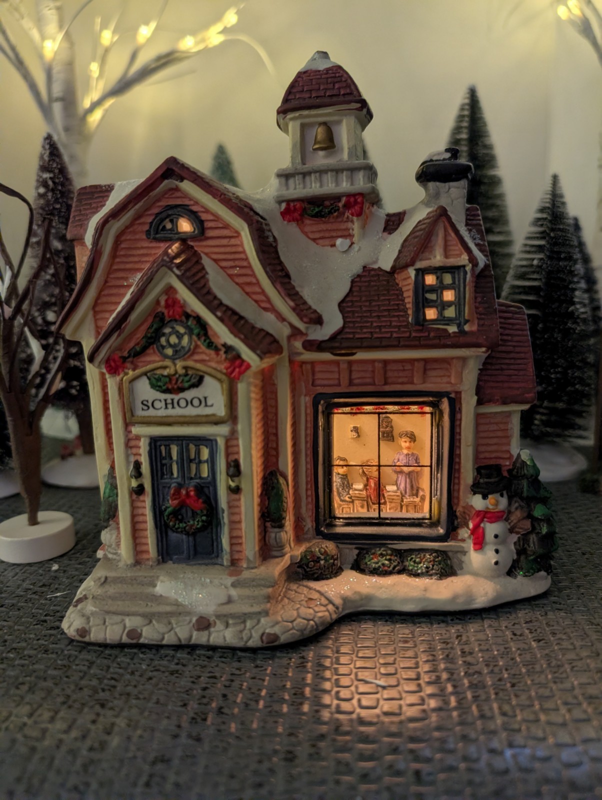 Holiday Seasons Porcelain Lighted Schoolhouse