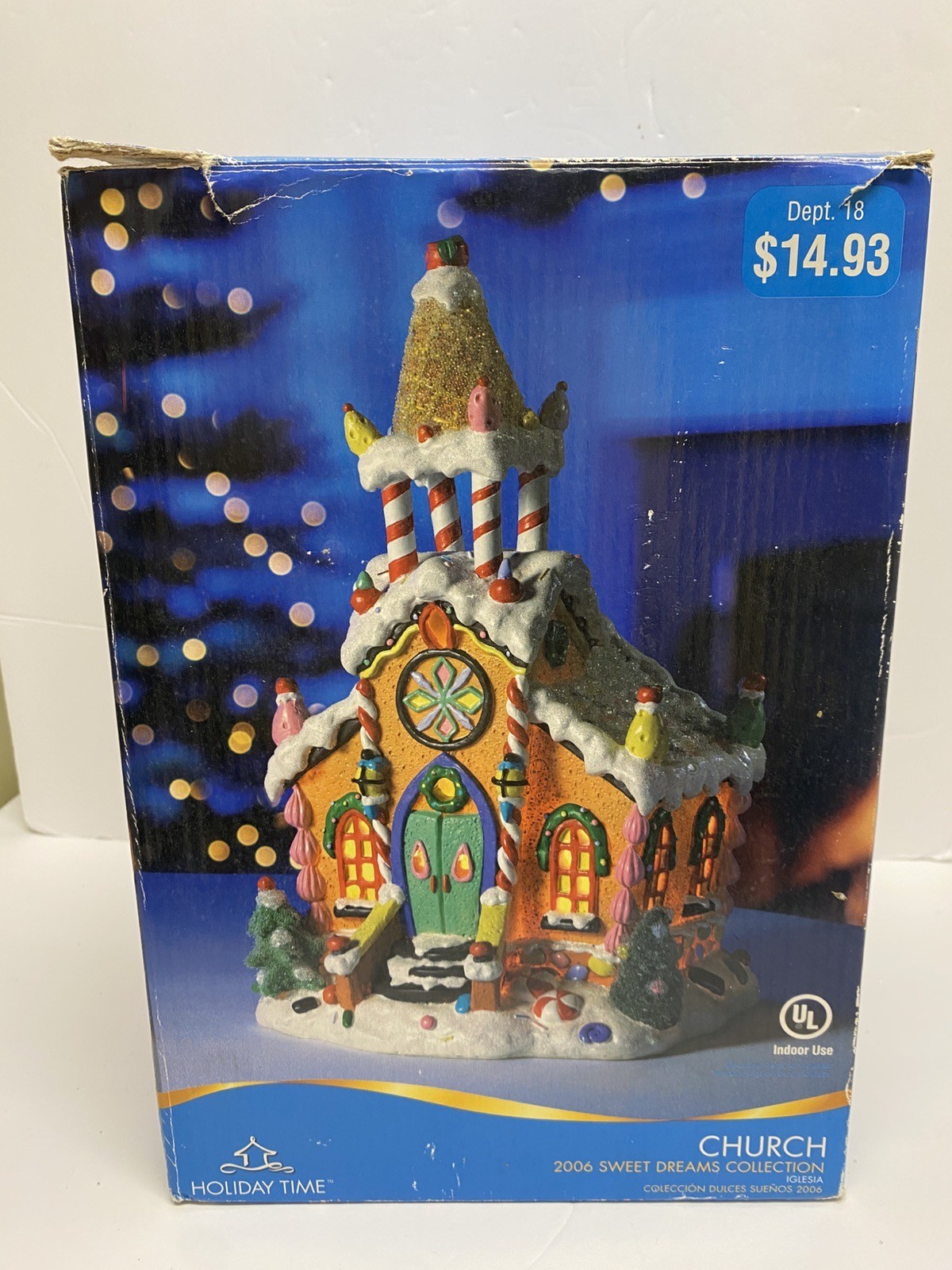 Vintage Holiday Time Christmas Village SWEET DREAMS CHURCH 2006 WAL-MART DEPT 18