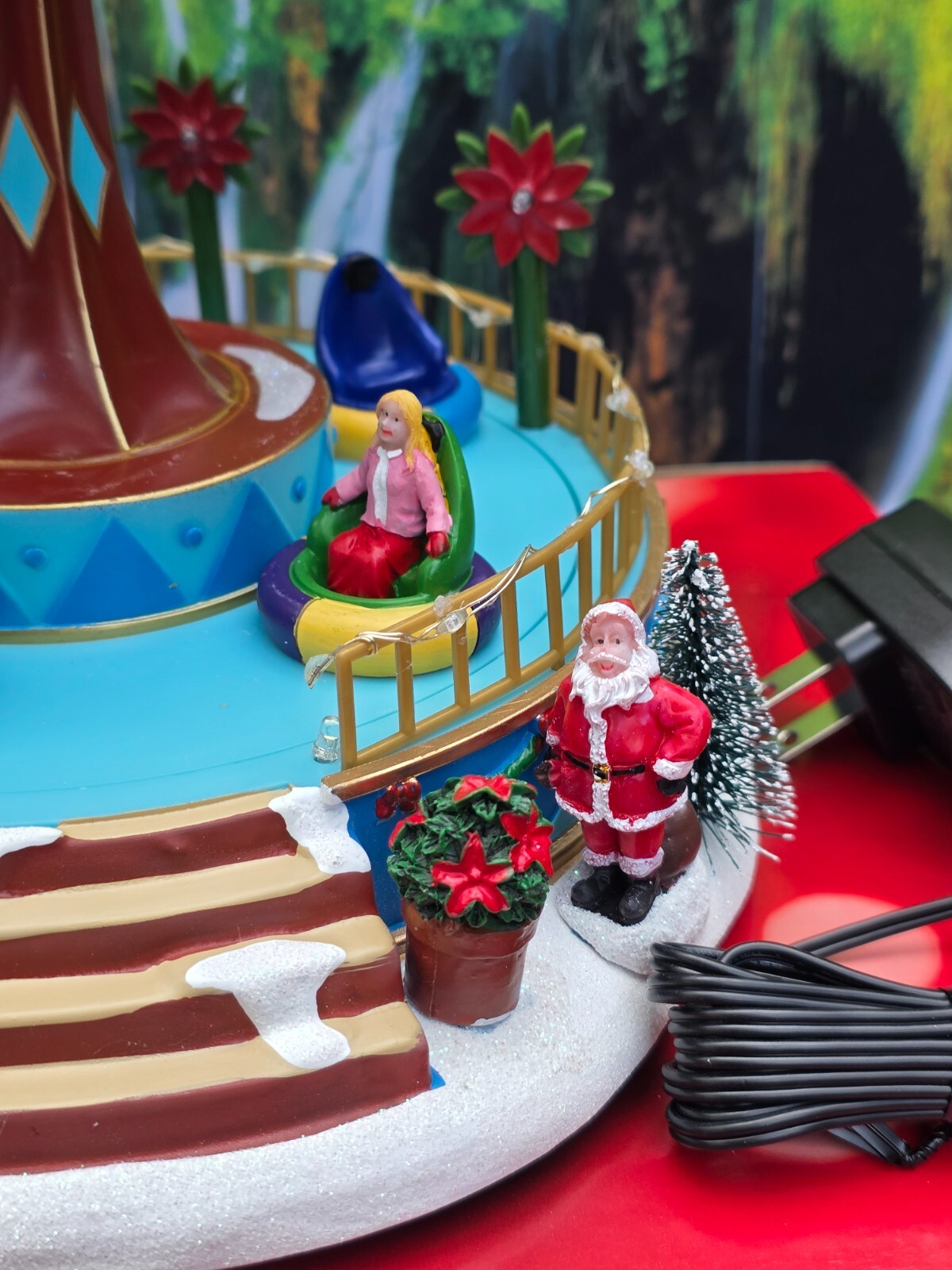 New St Nicholas Square Christmas Animated Village Amusement park musical lighted