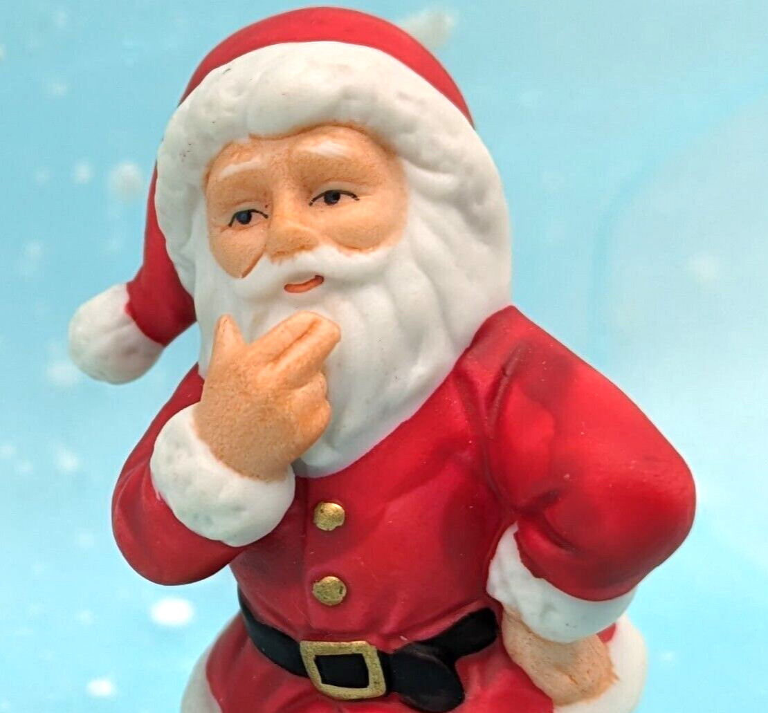 Lefton Elf contemplating Santa LARGER SCALE Christmas Village NO BOX INV101