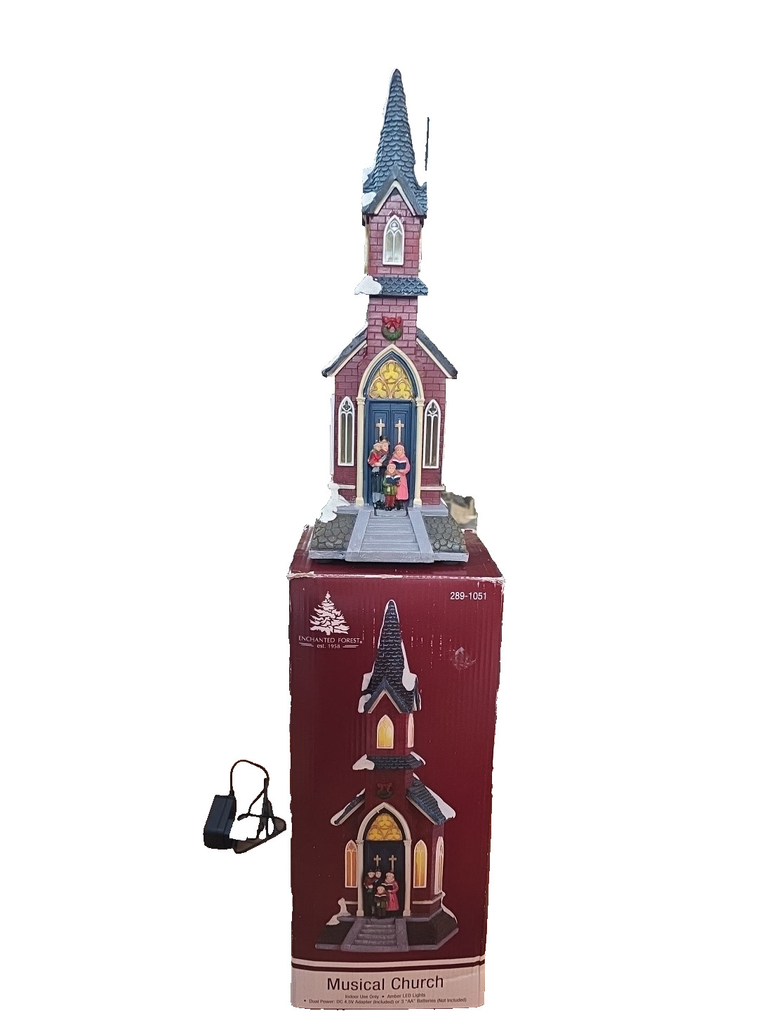 ENCHANTED FOREST Musical Church Dual Power Lighted 2020 /With Original Box!!
