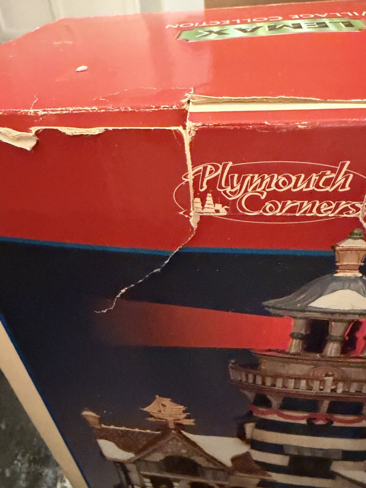 Lemax Plymouth Corners Rotating Beacon Lighthouse Christmas Village w/ Box Works