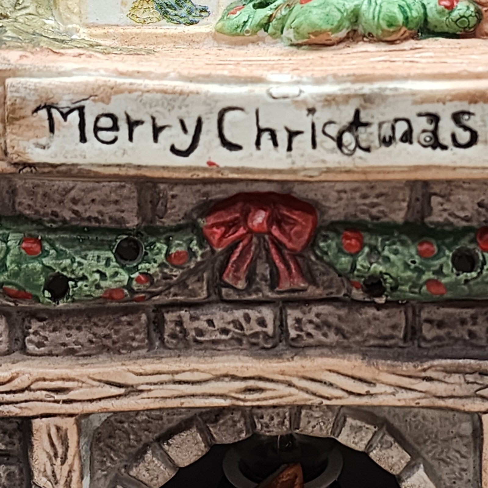 St Nicholas Square Village Christmas Accessory Lighted Fireplace *WORKS*