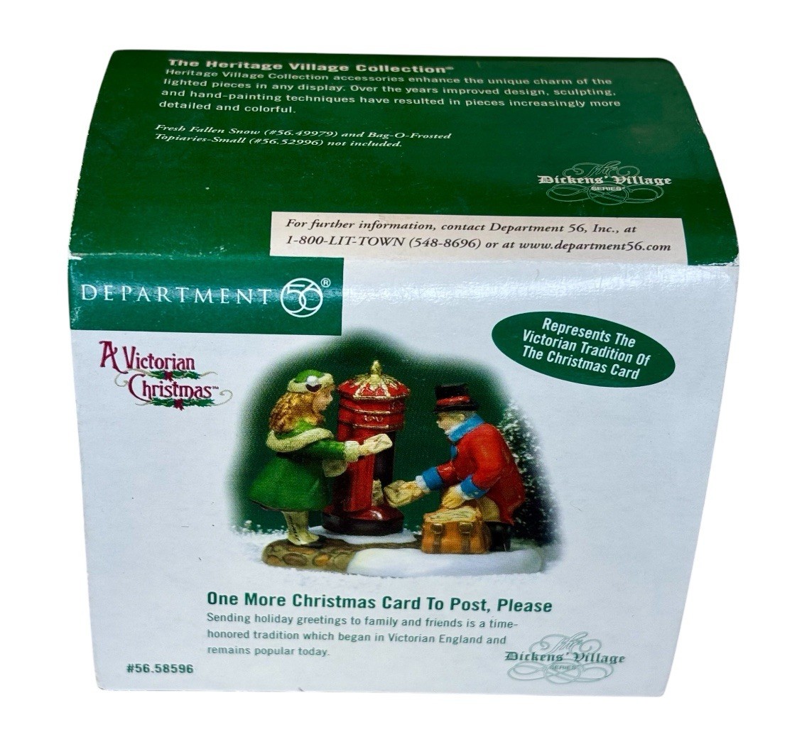 Department 56 Dickens Village “One More Christmas Card to Post, Please” W/Box
