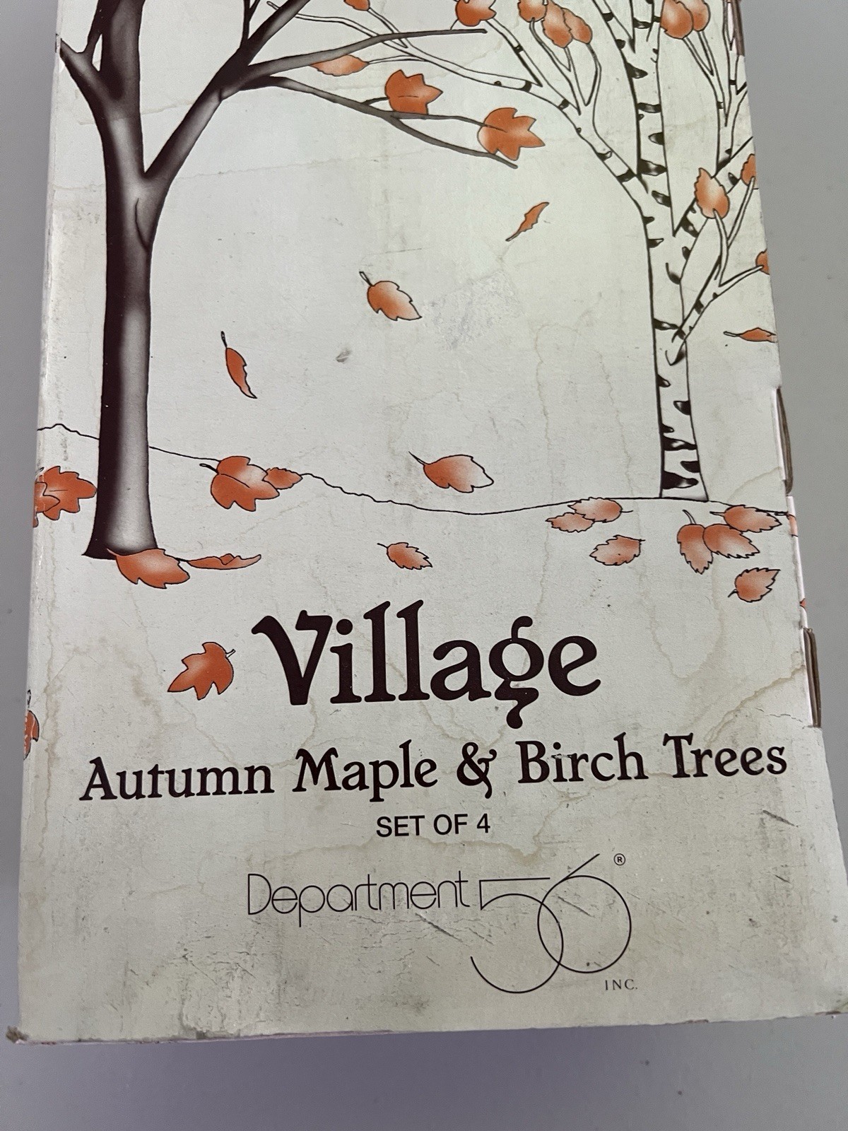 Dept 56 Village: Autumn Maple & Birch Trees #52655 (4 trees) for display scenes