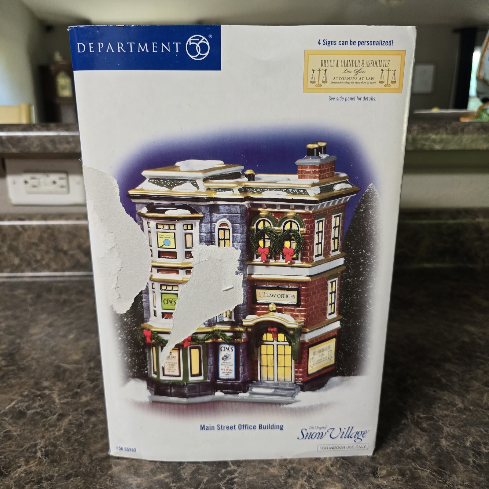 Department 56 Main Street Office Building #55363 Original Snow Village