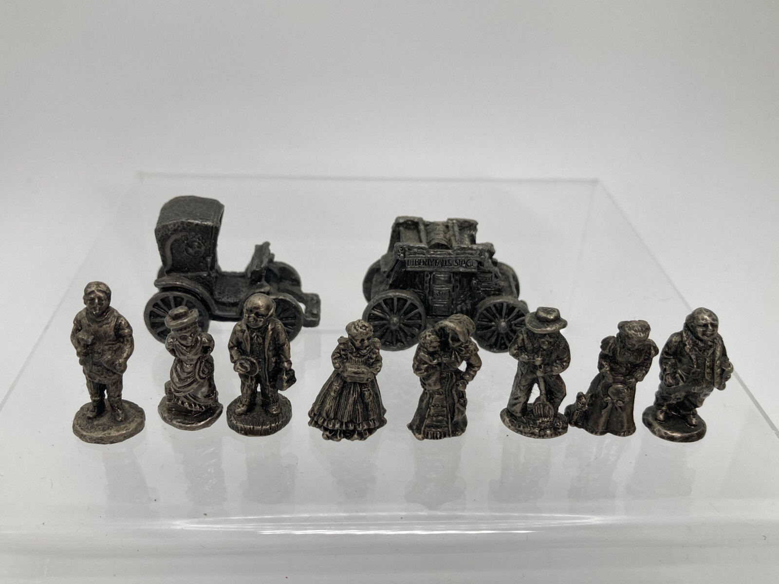 Vintage 10 Liberty Falls Pewter Metal Figurine Lot Carriage 94 IRS 1994