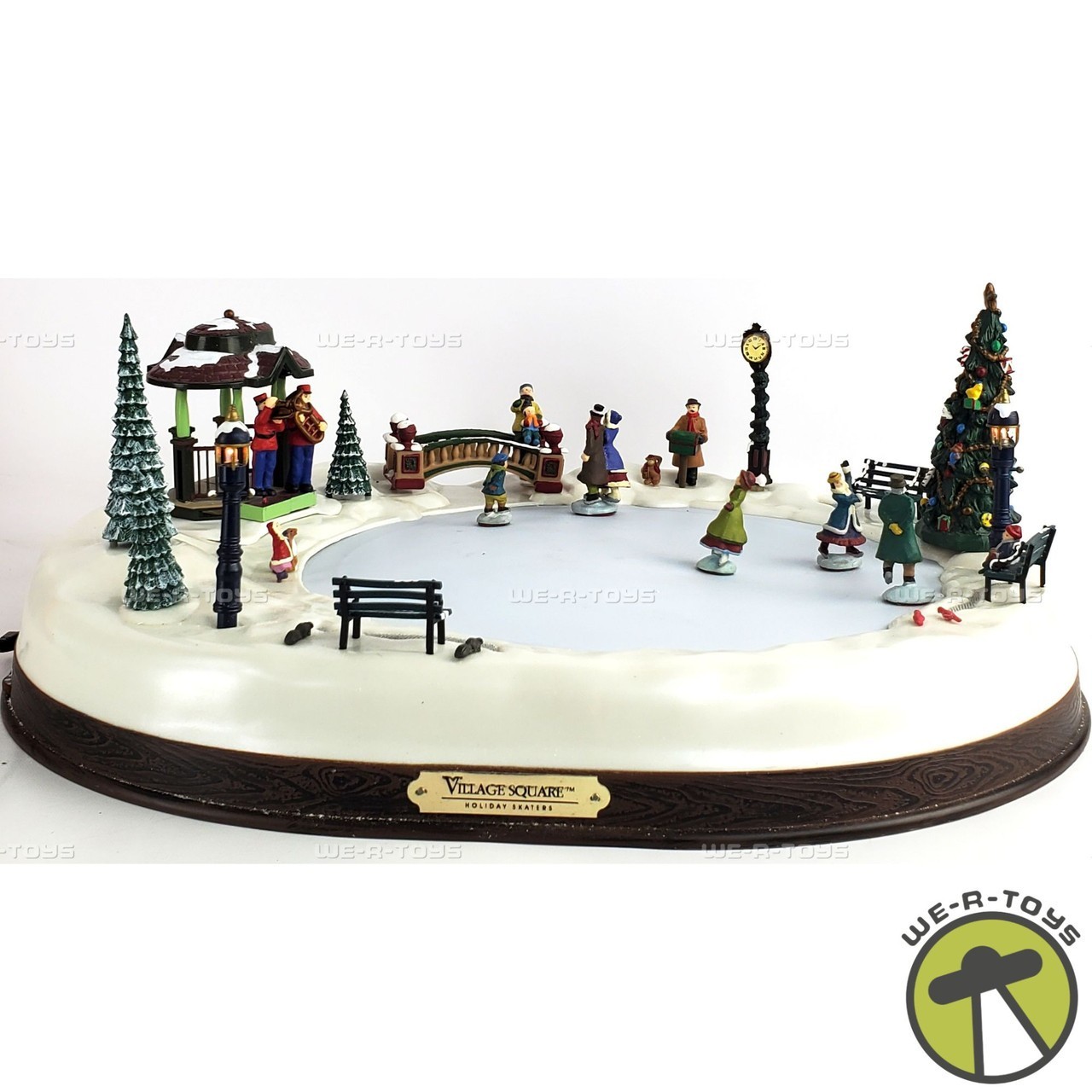 Village Square Holiday Skaters Christmas Village Victorian Ice Scene 1995