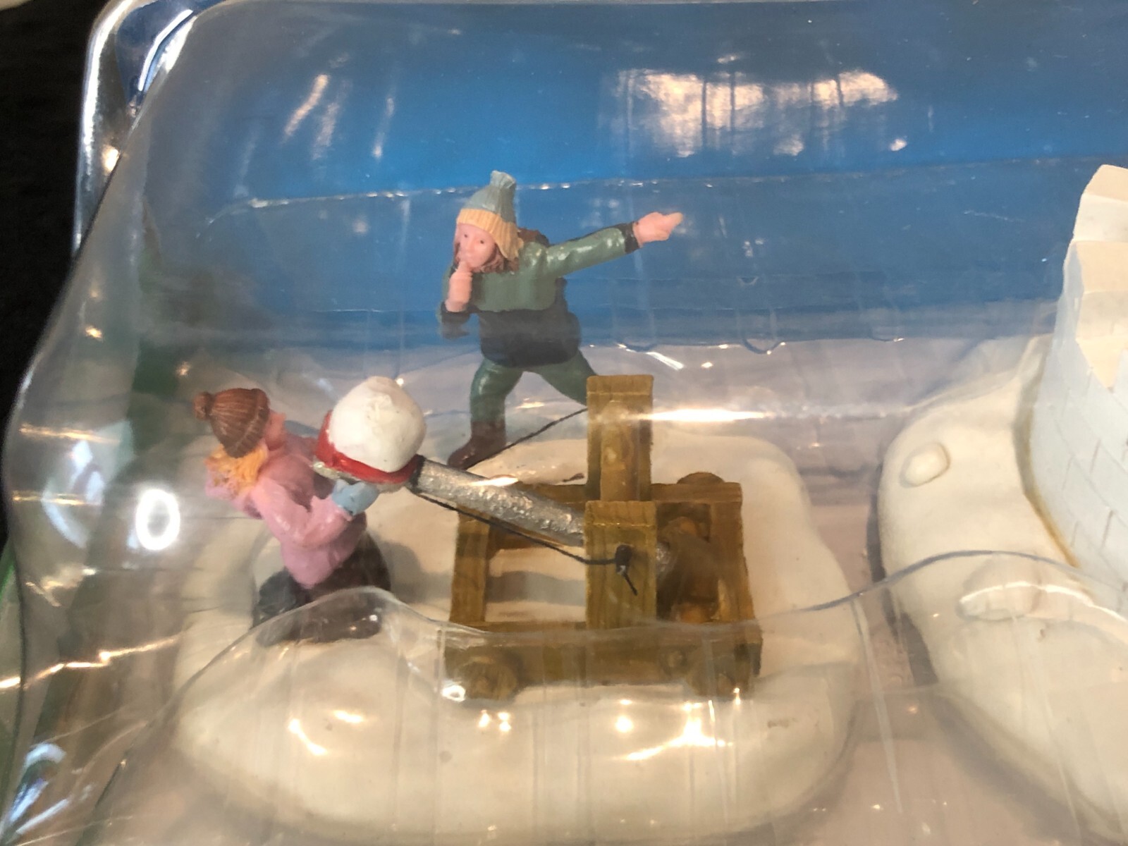 Lemax Village Snowball Surprise Fight Set Of 2 2016 #63270 Retired NEW IN BOX