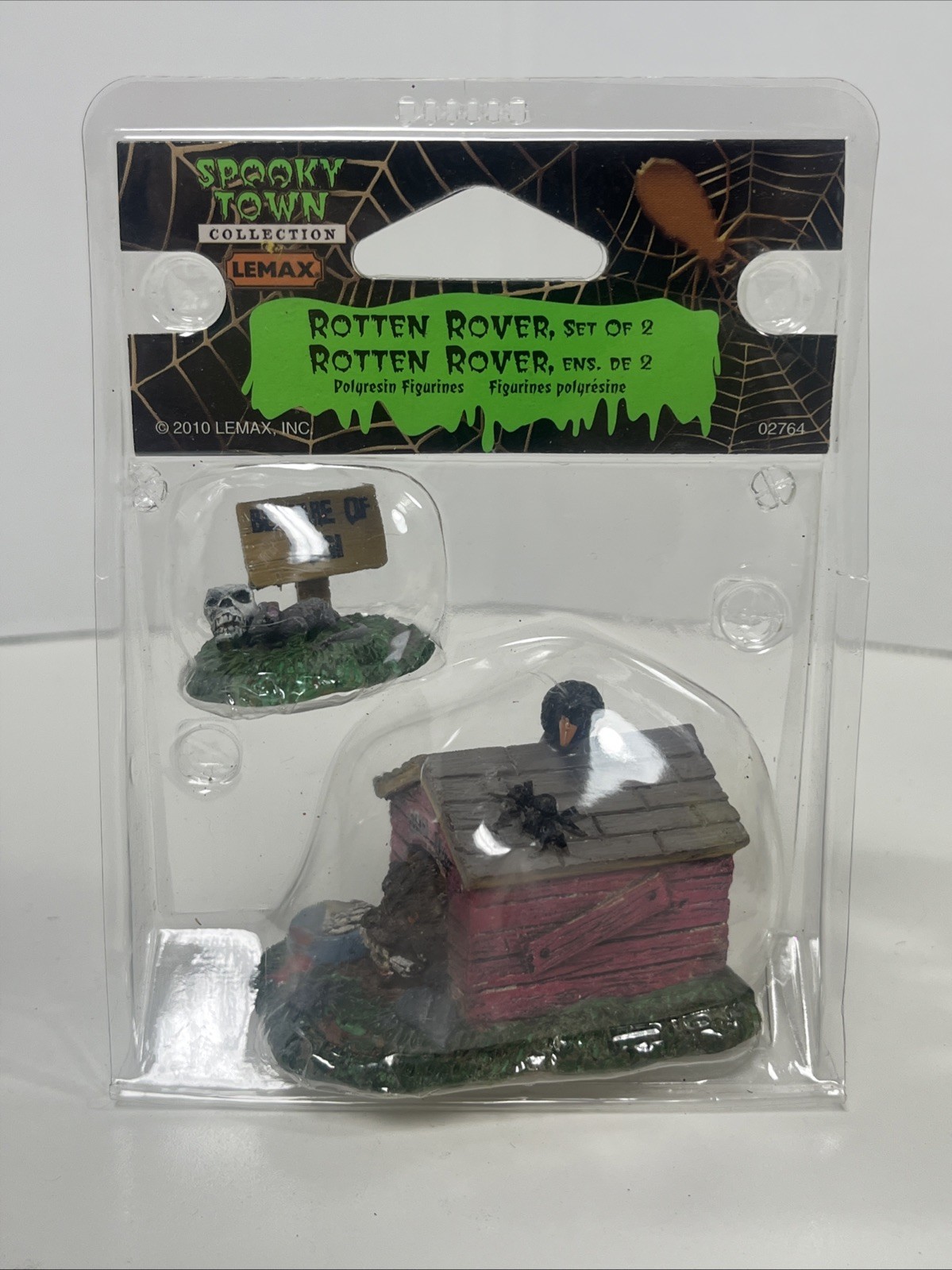 Lemax Halloween 2010 Spooky Town 02764 rotten rover dog house sign