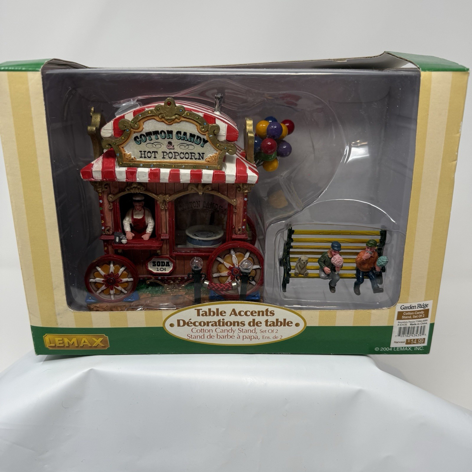 NIB Rare Lemax Village Collection Table Accents Cotton Candy Stand Set of 2