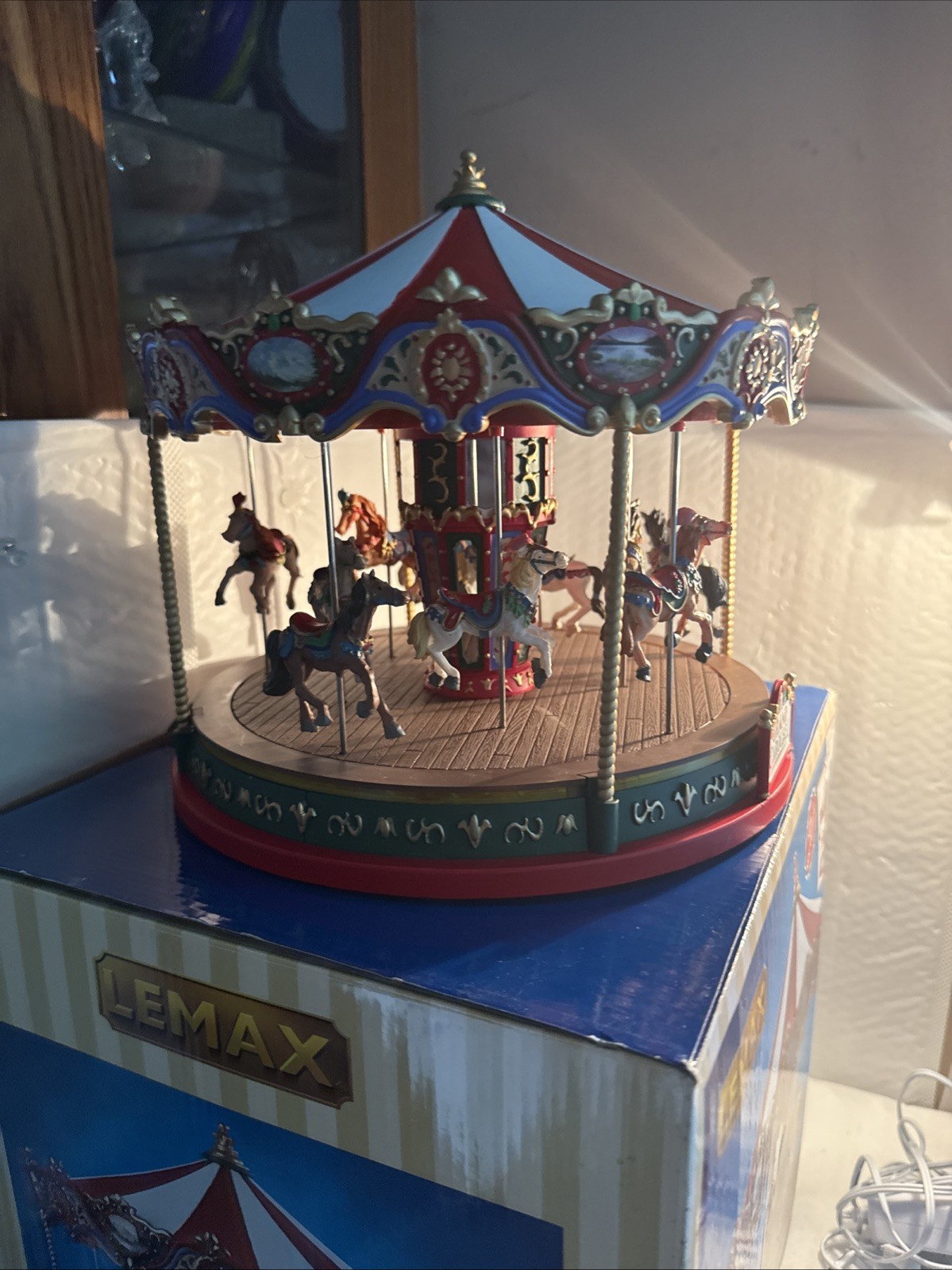 Lemax The Grande Carousel #84349 Sights And Sounds Circus Horses Big Top