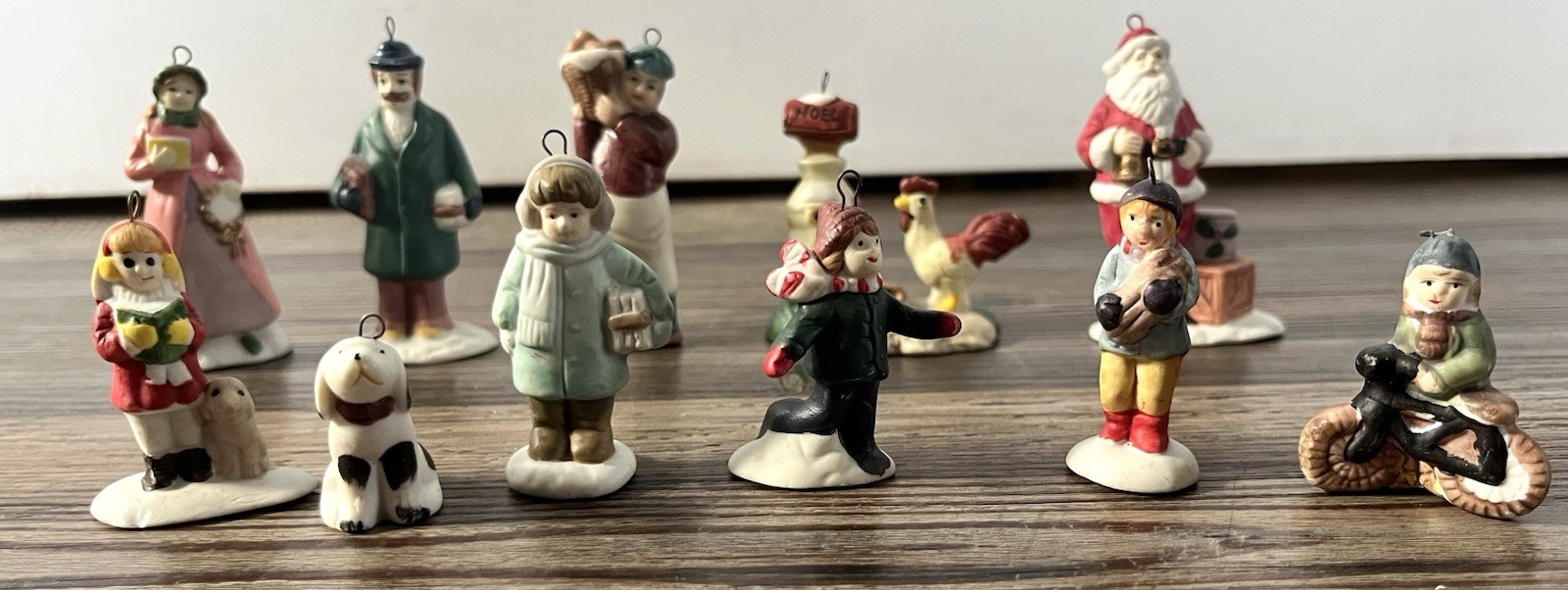 11 Christmas Village Towns People Ornament Decor Holiday Display Mini Figurines