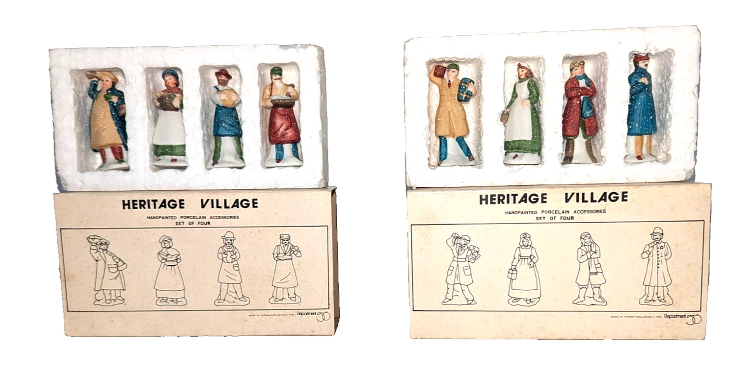 Vtg Dept 56 Heritage Village Collection Shopkeepers Accessories 8 Pieces 5966-8