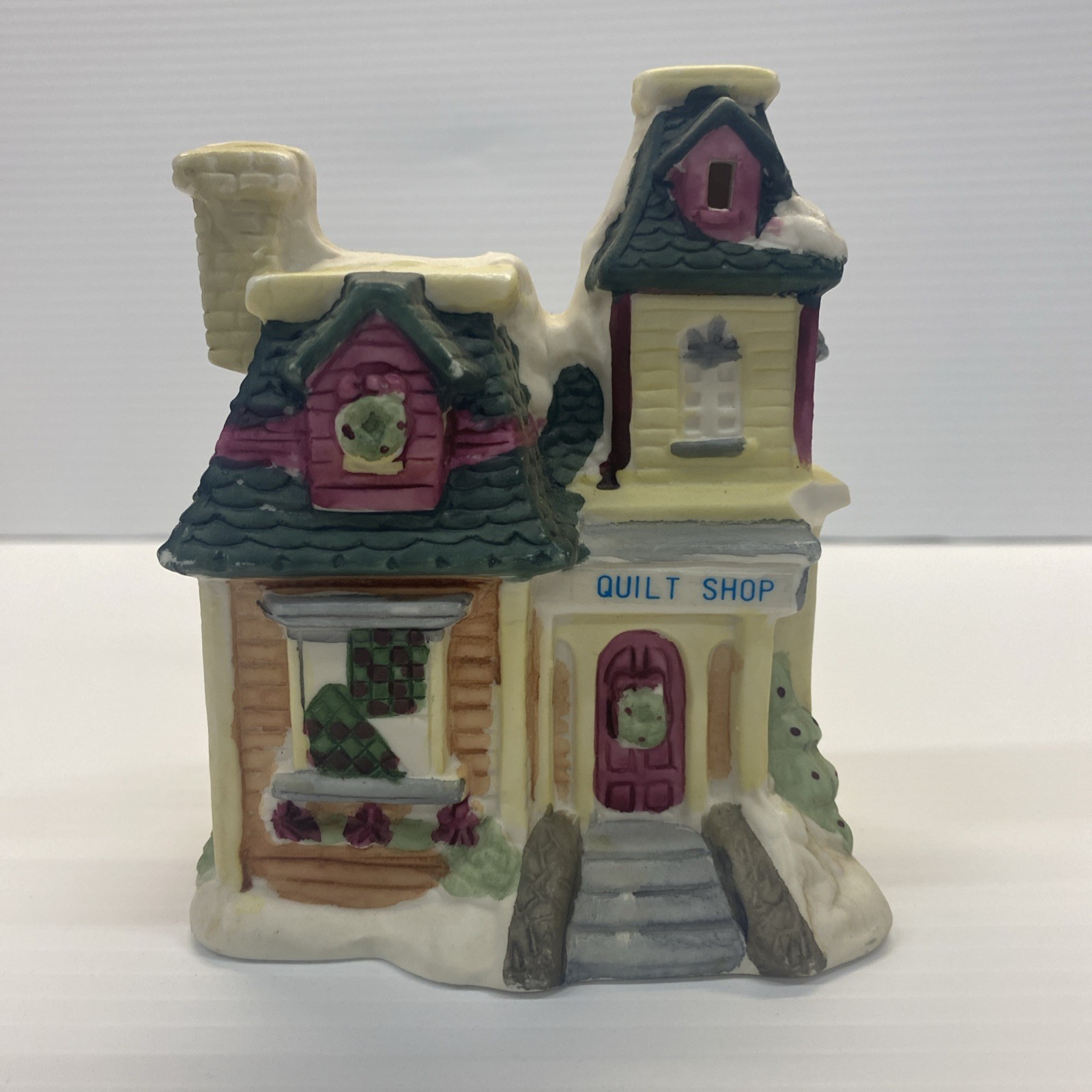 Vintage Share The Joy Our Town Collection Christmas Village Caldor Quilt Shop