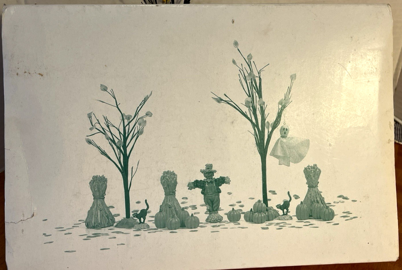 Dept 56 Halloween Village 22 Piece Set Complete Ghost Trees Black Cats Pumpkins