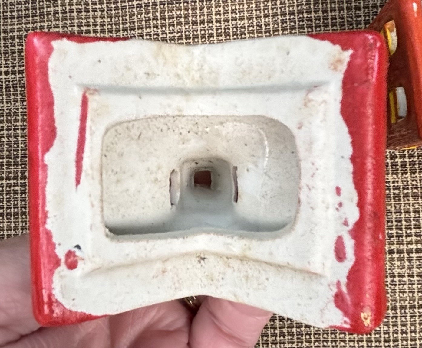 Vintage Hand Painted Ceramic Christmas Village CANDLE HOUSE Tealight Holder
