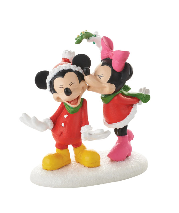 Department 56 Disney Village Mickey’s Christmas Kiss Minnie Mouse Holiday Figuri