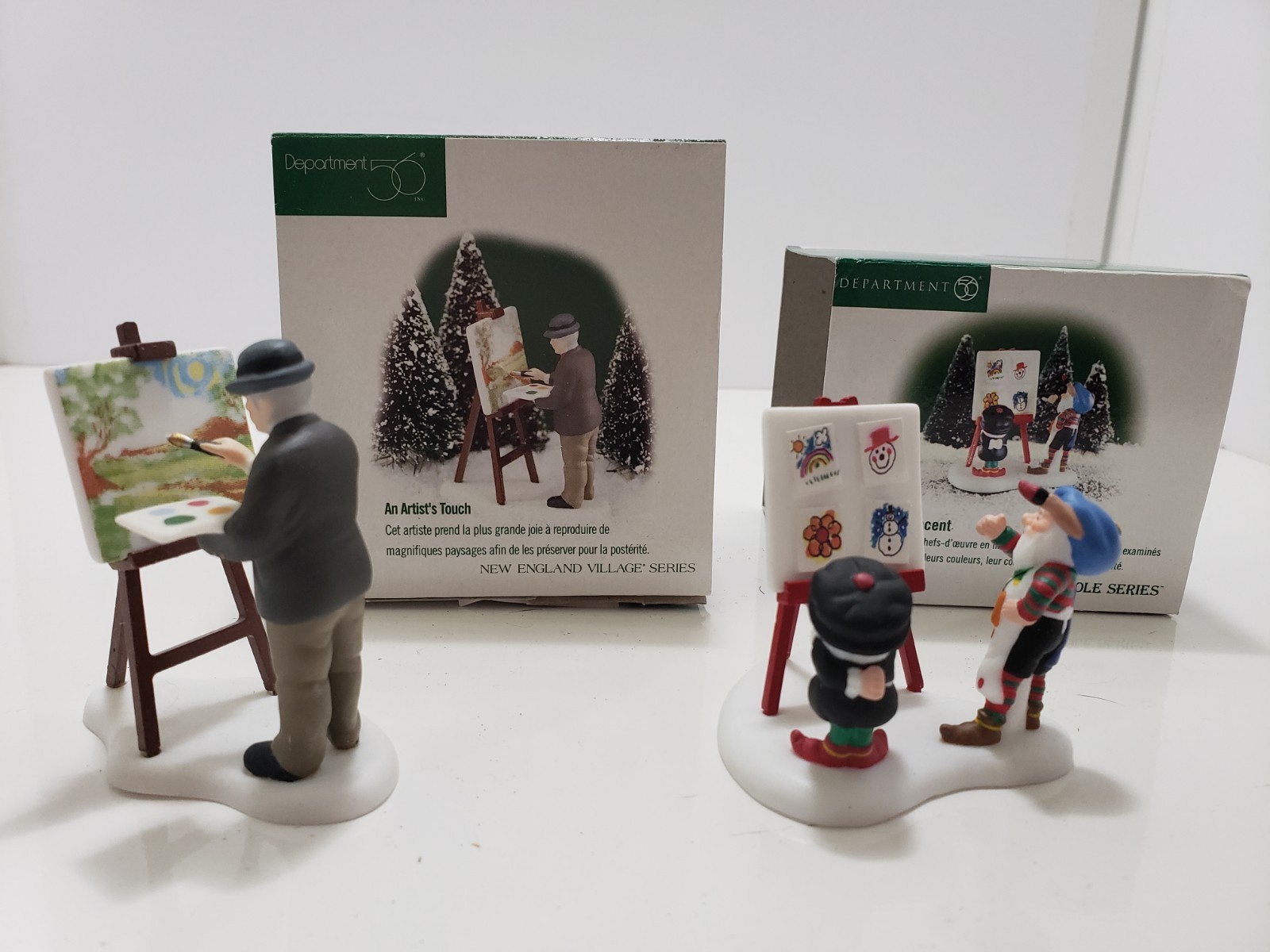 Dept 56 Leonardo and Vincent # 56801 & An Artists Touch #56638 W Boxes Clean!