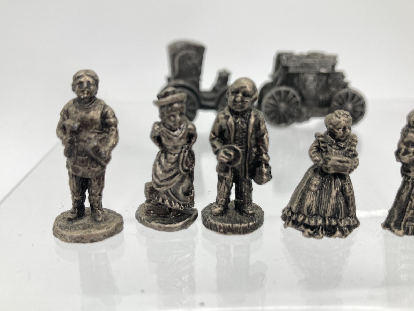 Vintage 10 Liberty Falls Pewter Metal Figurine Lot Carriage 94 IRS 1994